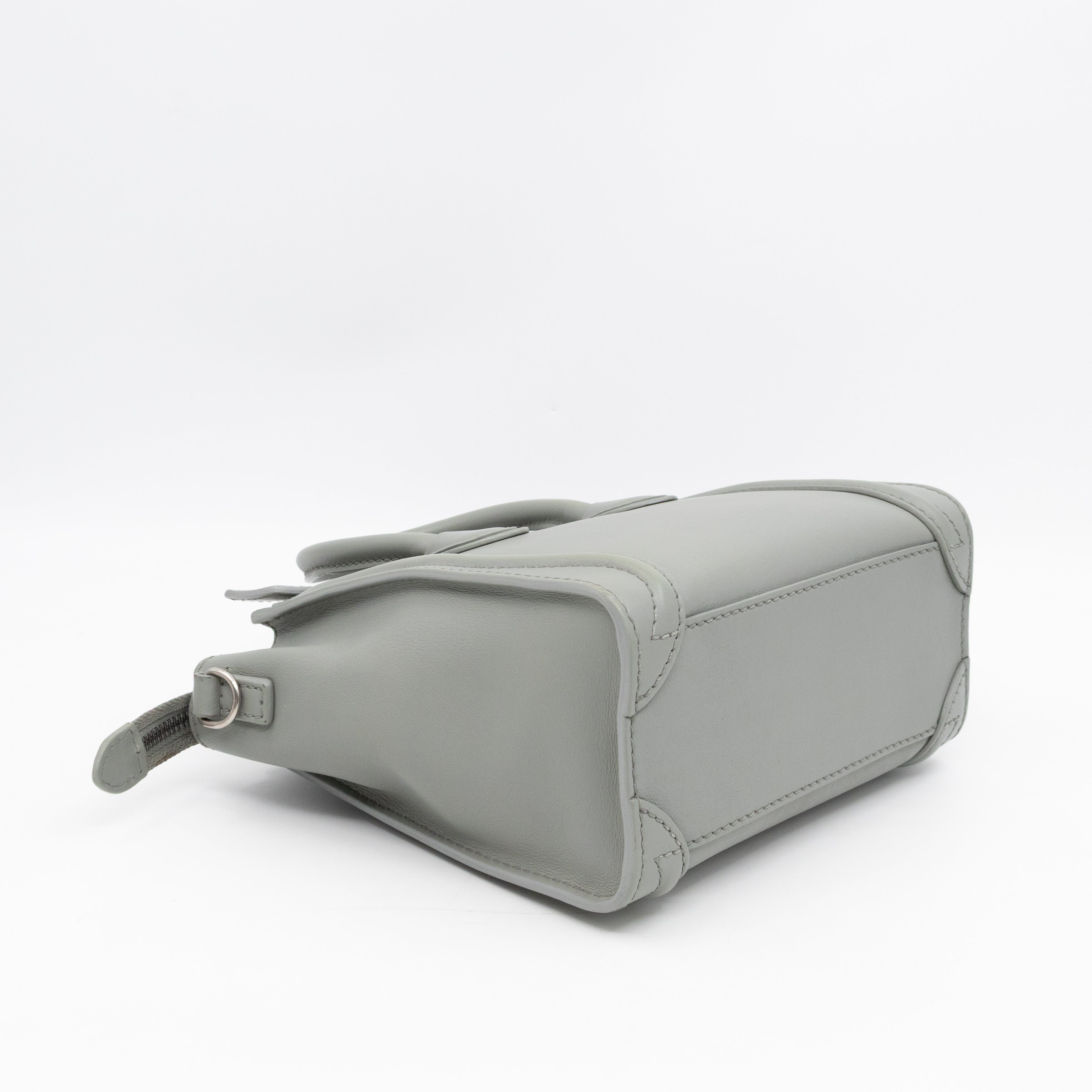 Nano Luggage Grey Leather