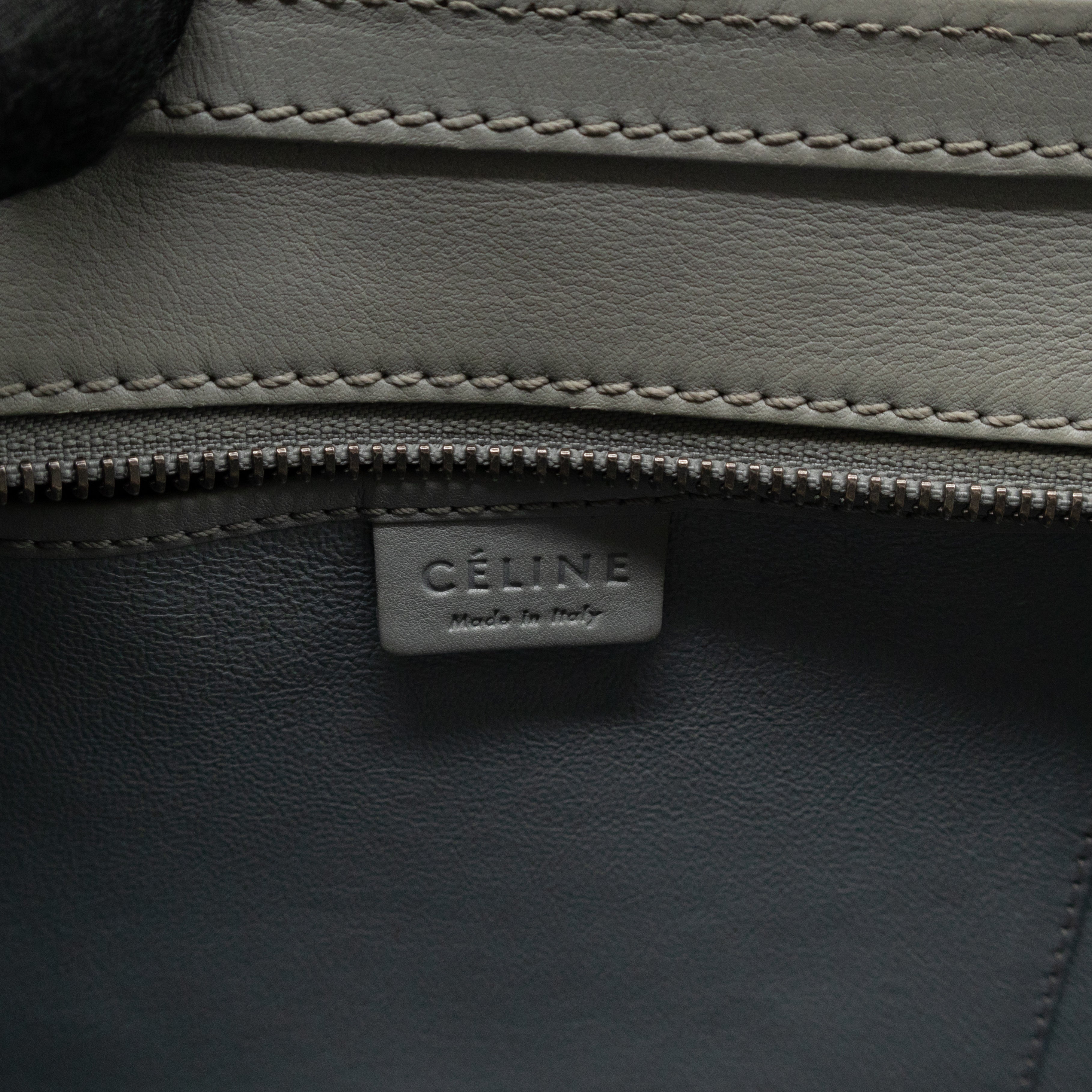 Nano Luggage Grey Leather