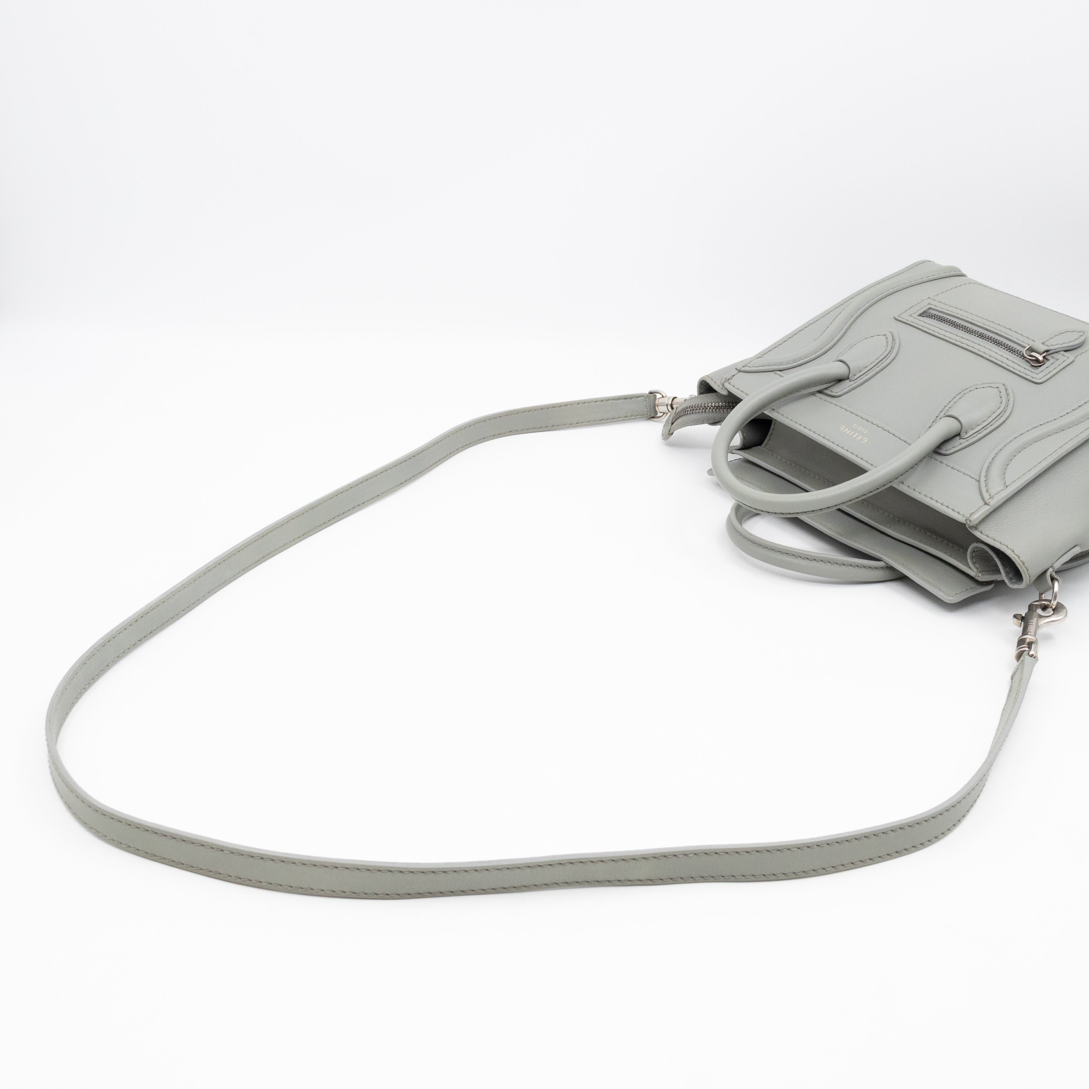 Nano Luggage Grey Leather