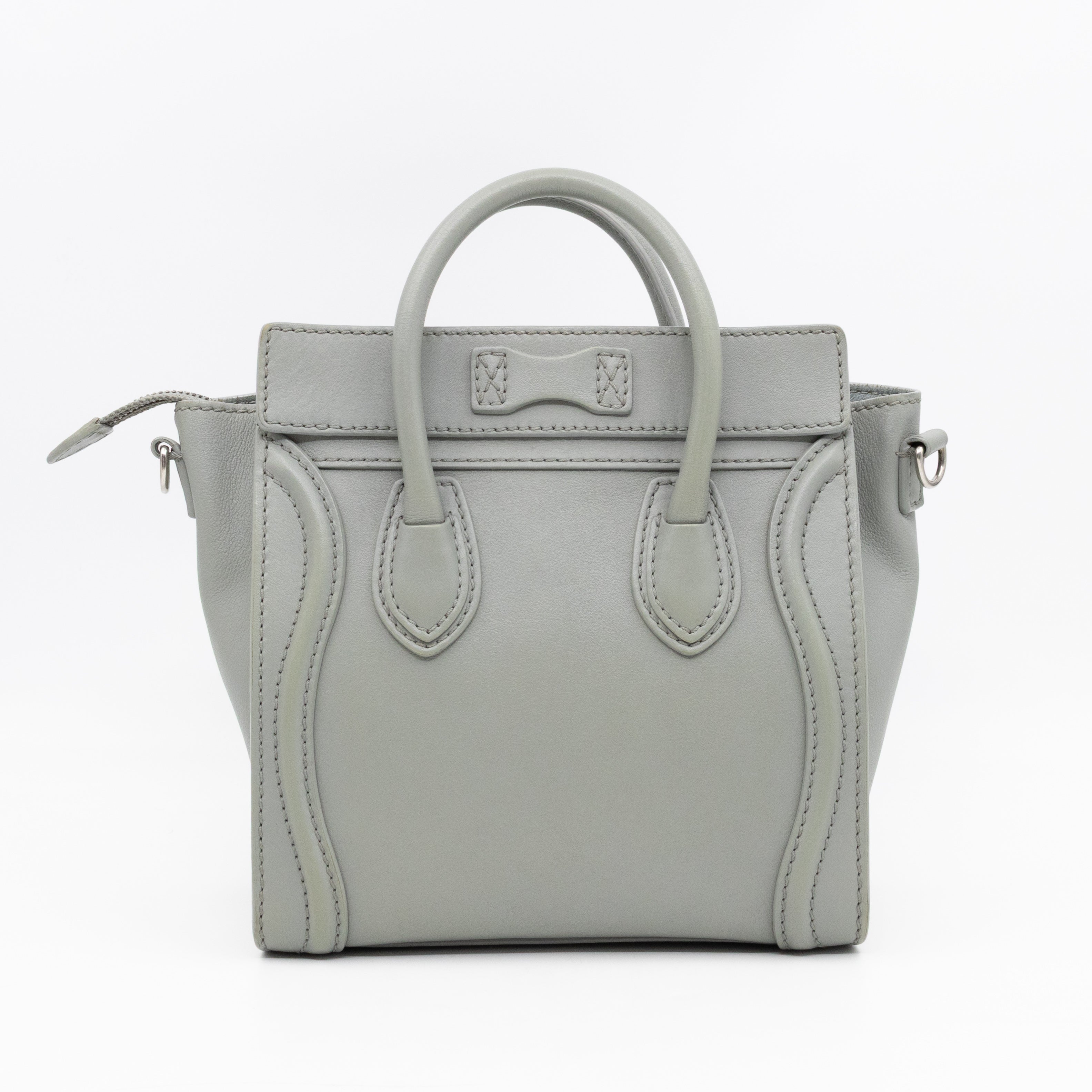 Nano Luggage Grey Leather