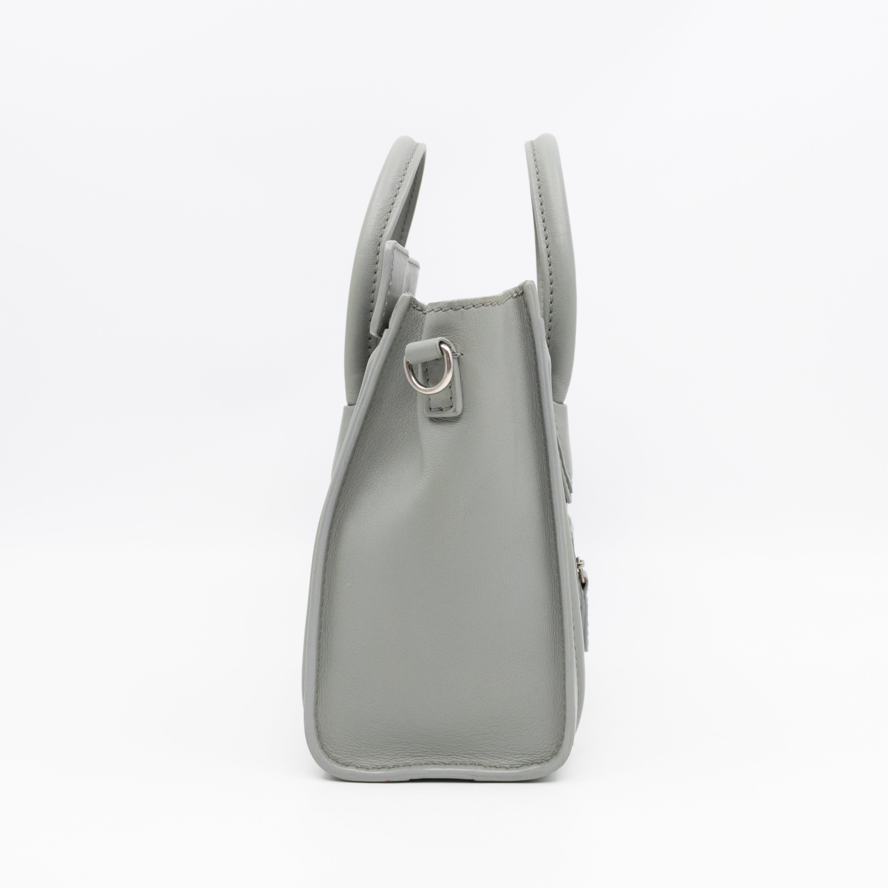 Nano Luggage Grey Leather