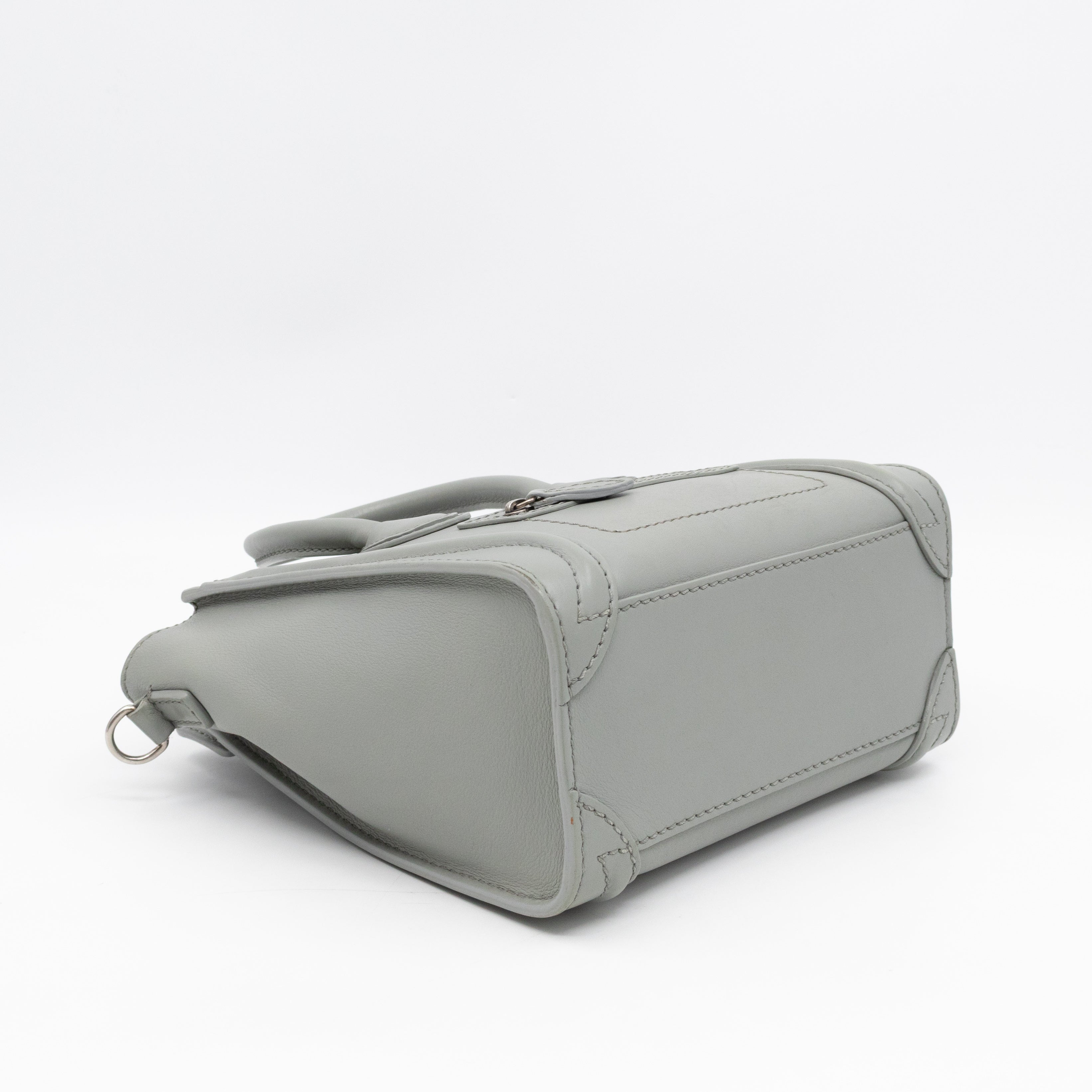 Nano Luggage Grey Leather