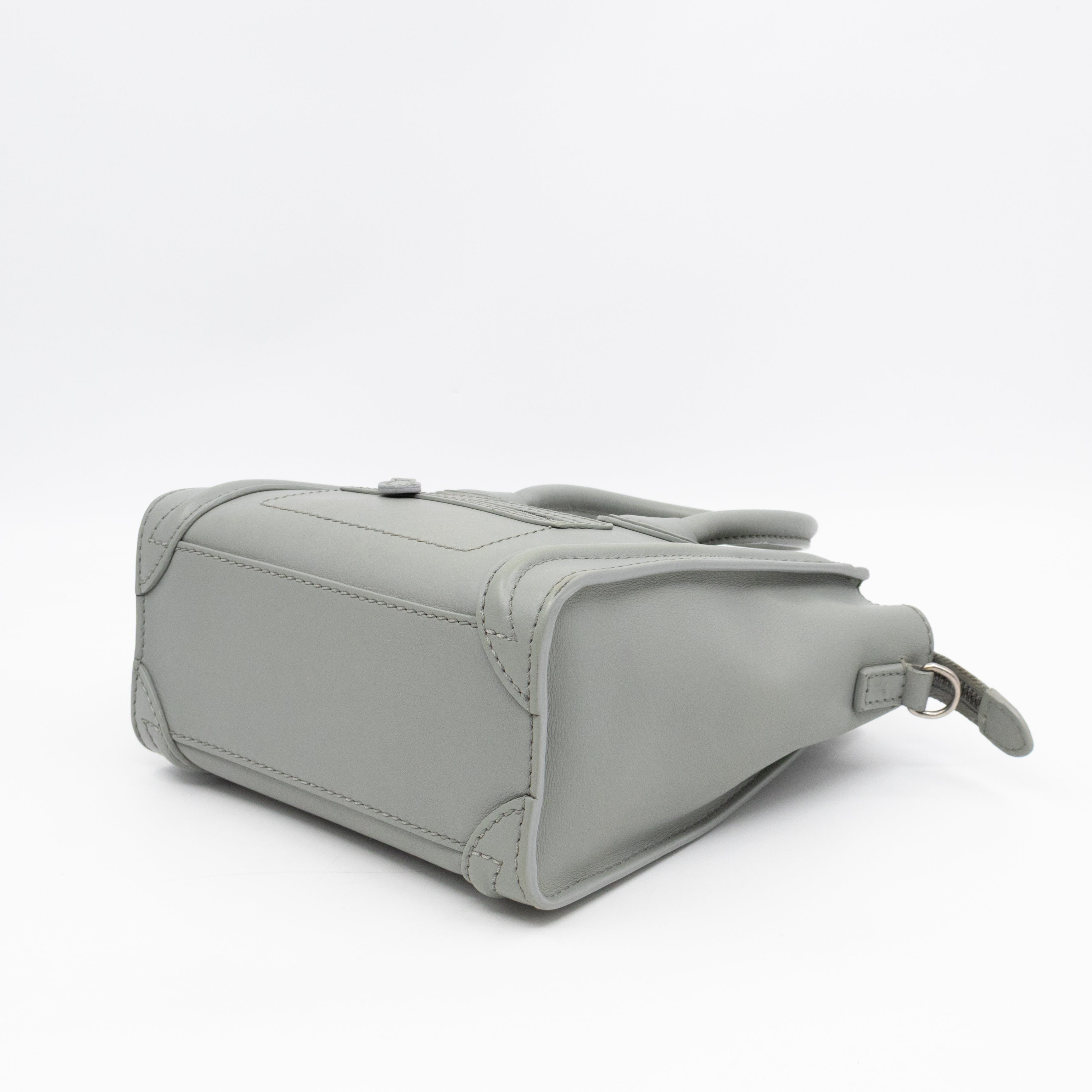 Nano Luggage Grey Leather