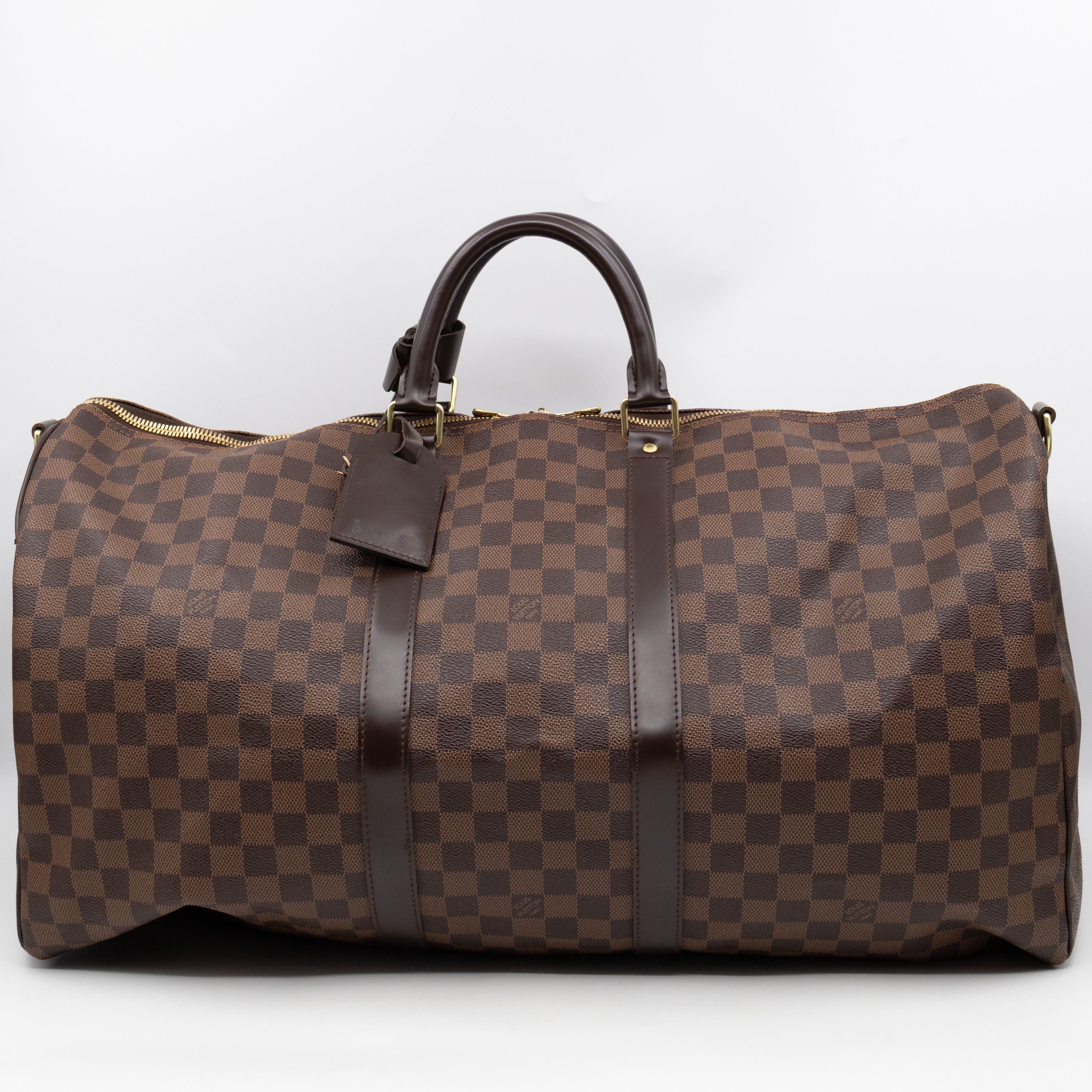 Keepall 55 Bandouliere Damier Ebene