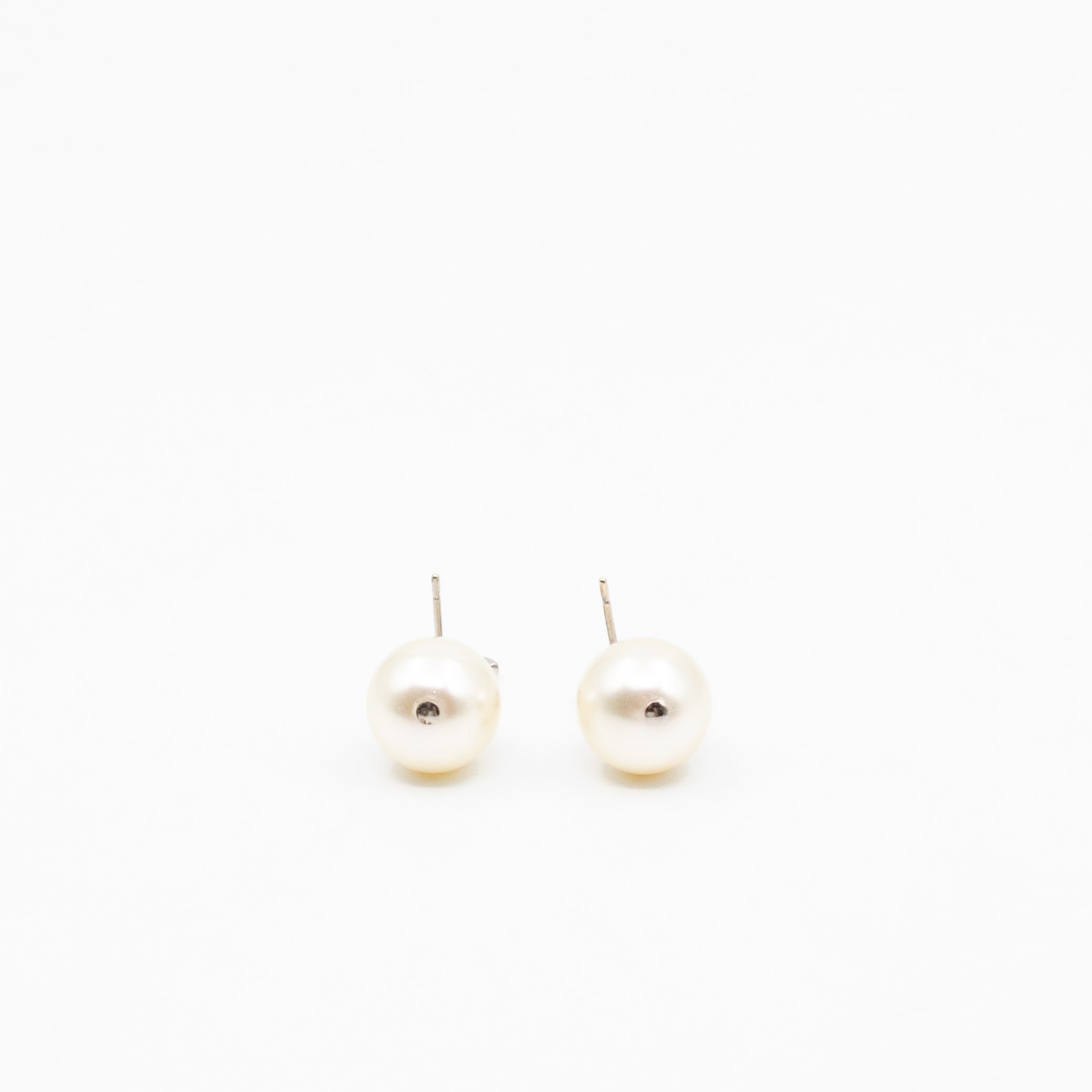 CC Crystal Pearl Drop Silver Earrings
