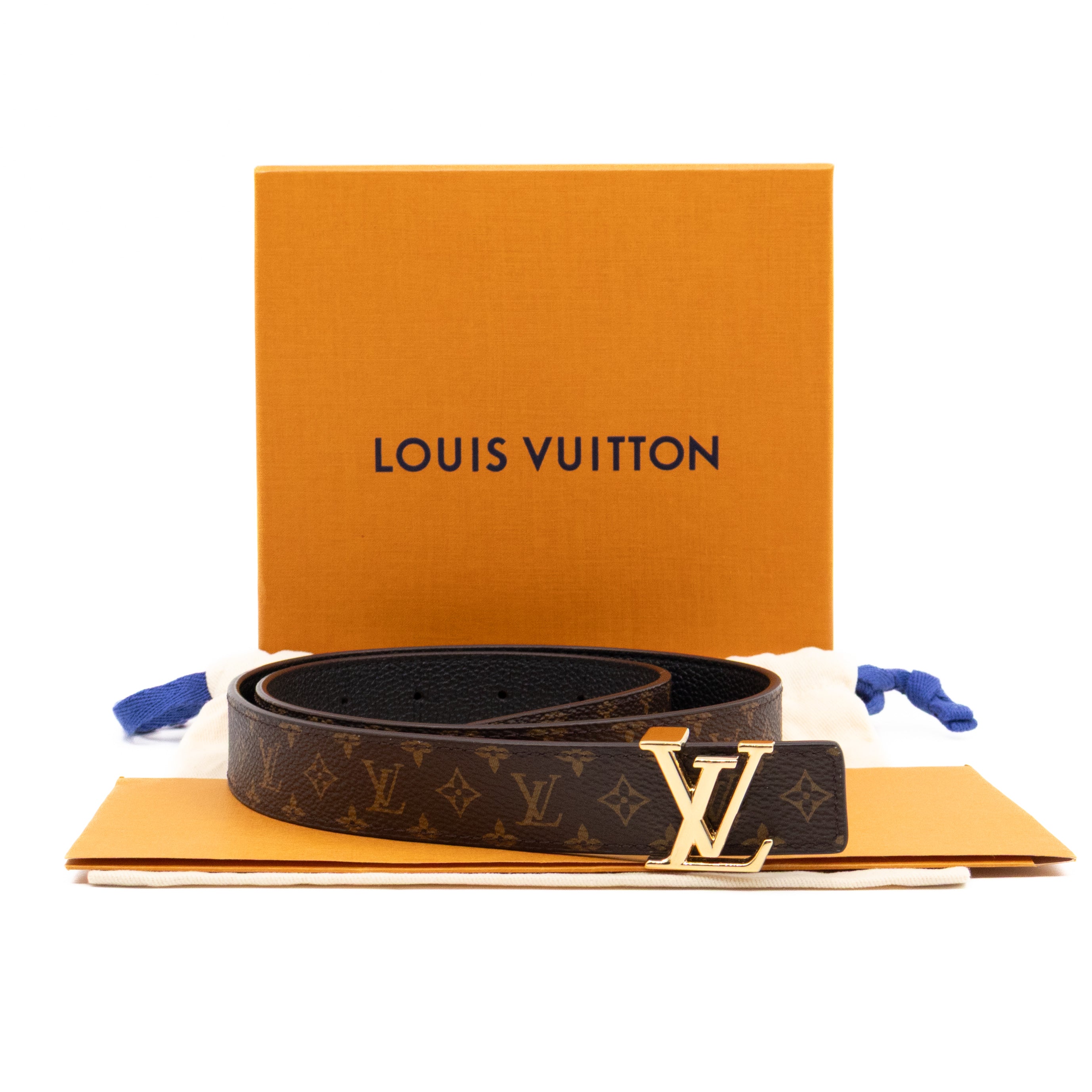 Louis Vuitton Initials Reversible Belt Monogram Black 75/30