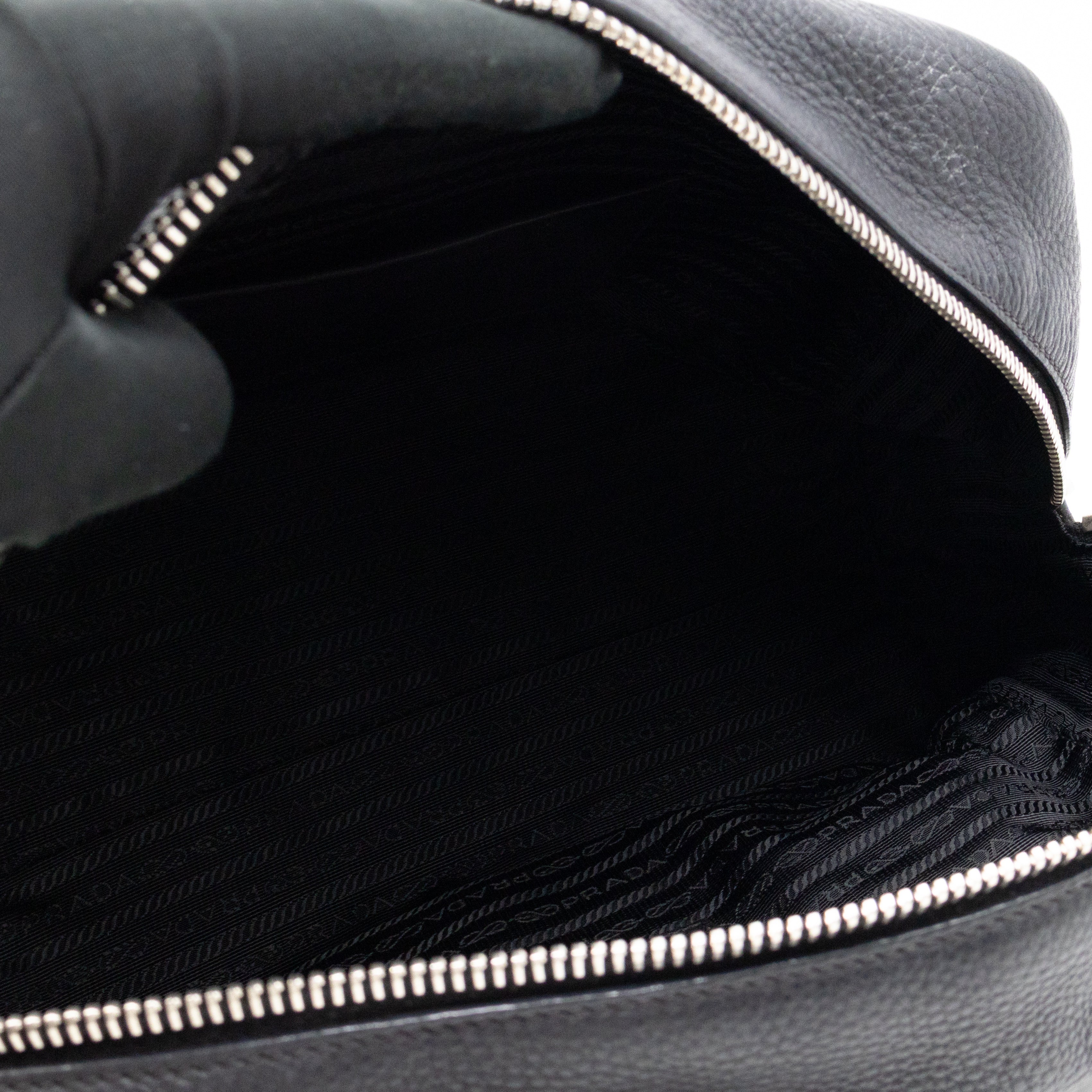 Canapa Bauletto Bag Black Logo Embossed Leather
