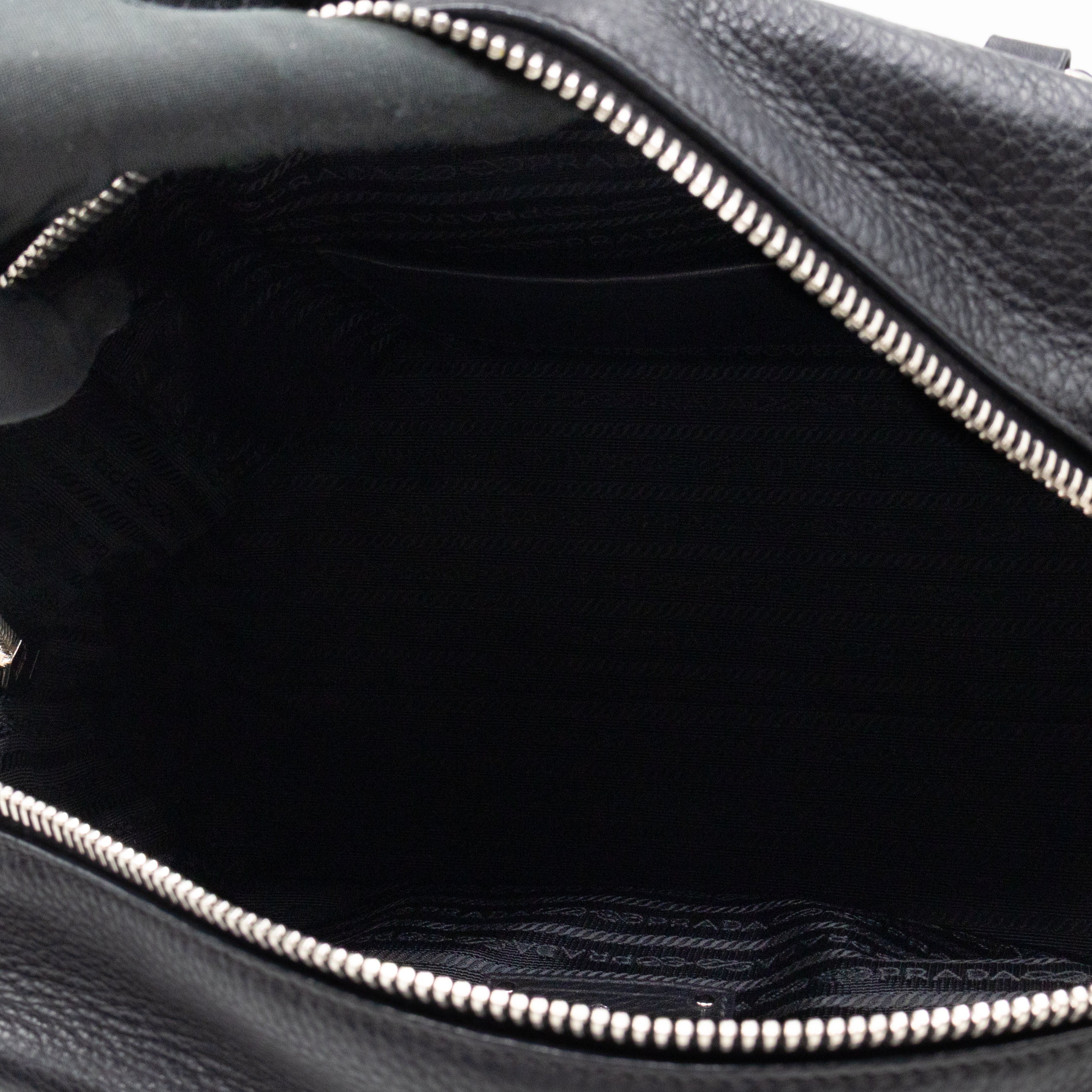 Canapa Bauletto Bag Black Logo Embossed Leather