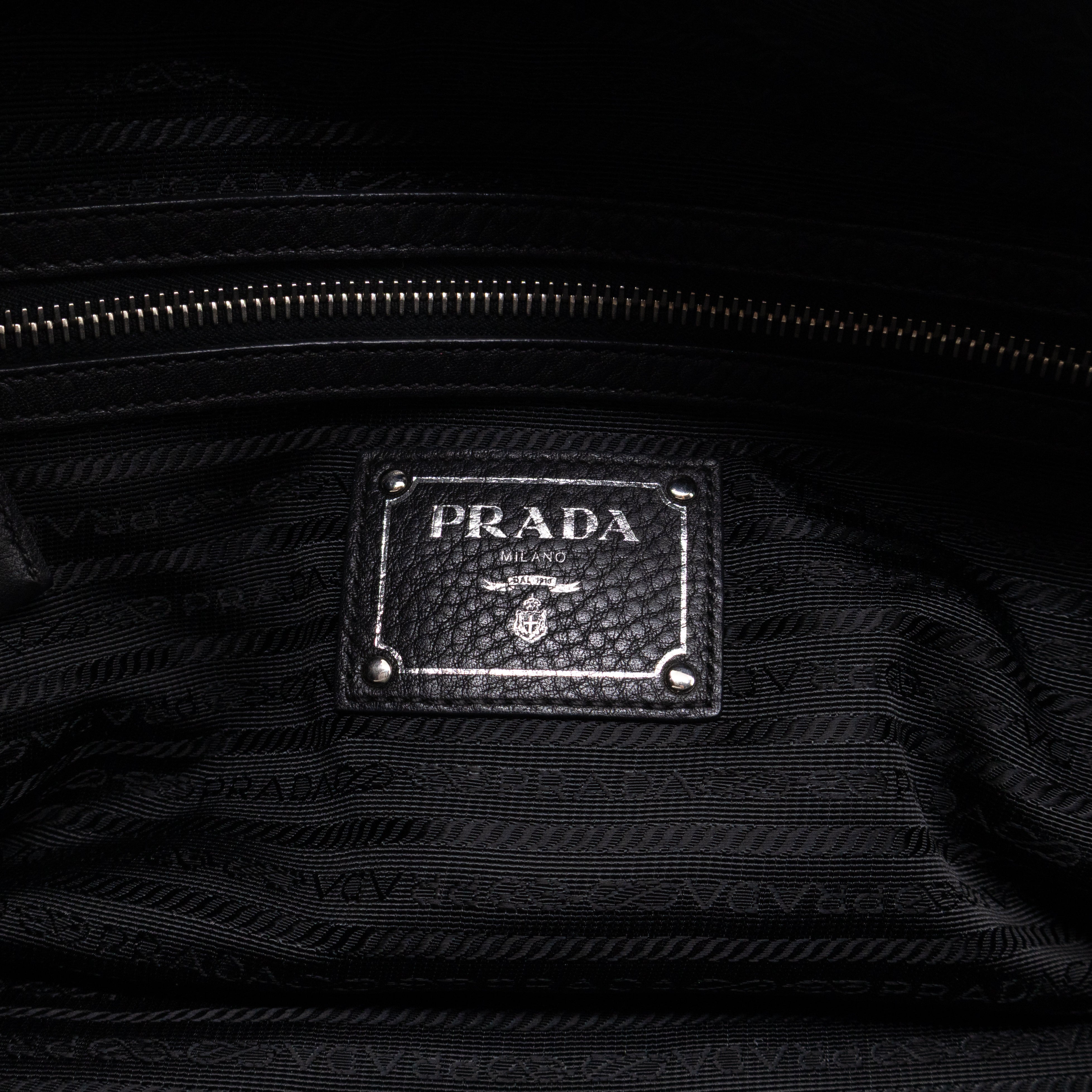 Canapa Bauletto Bag Black Logo Embossed Leather