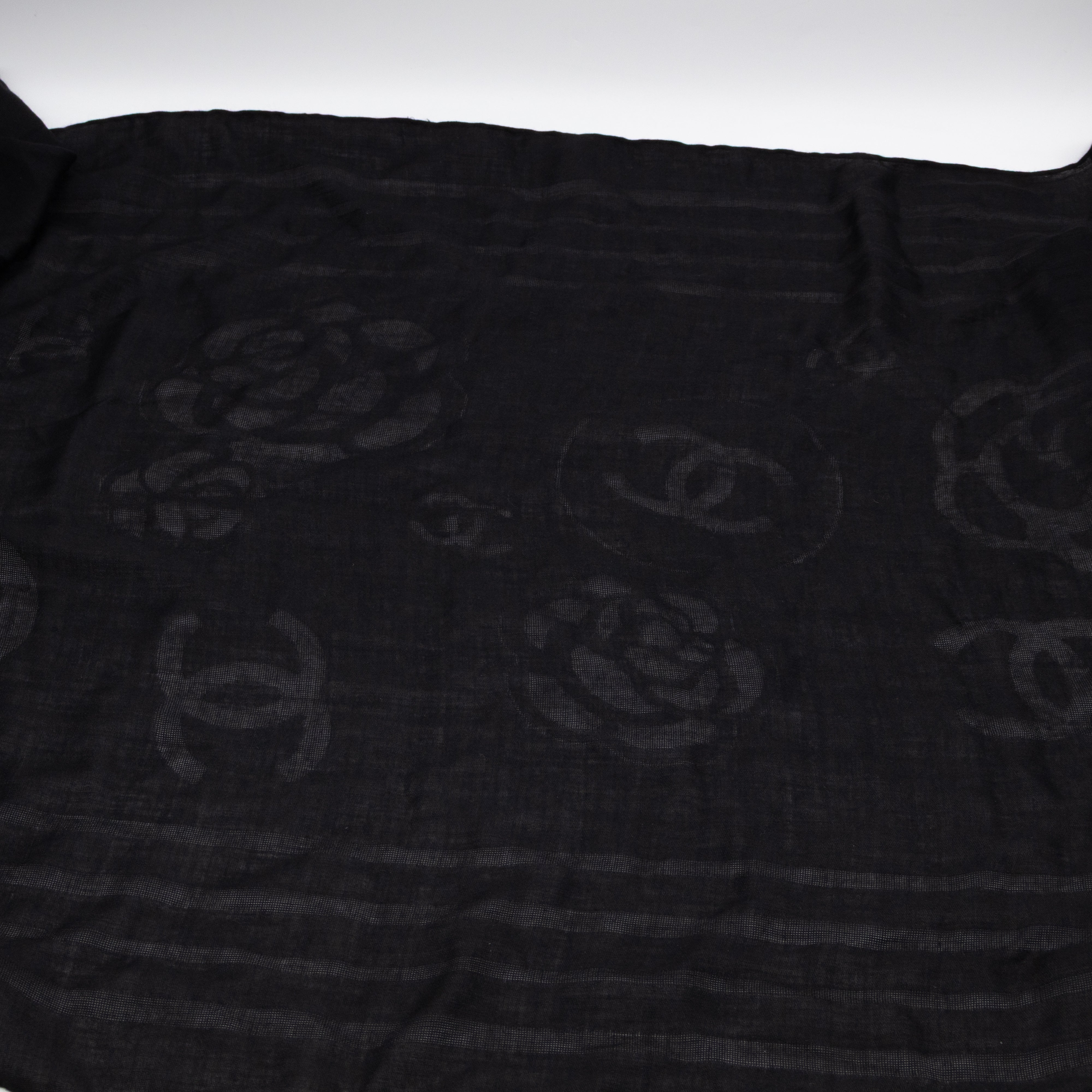CC Camellia Fringe Cashmere Silk Scarf