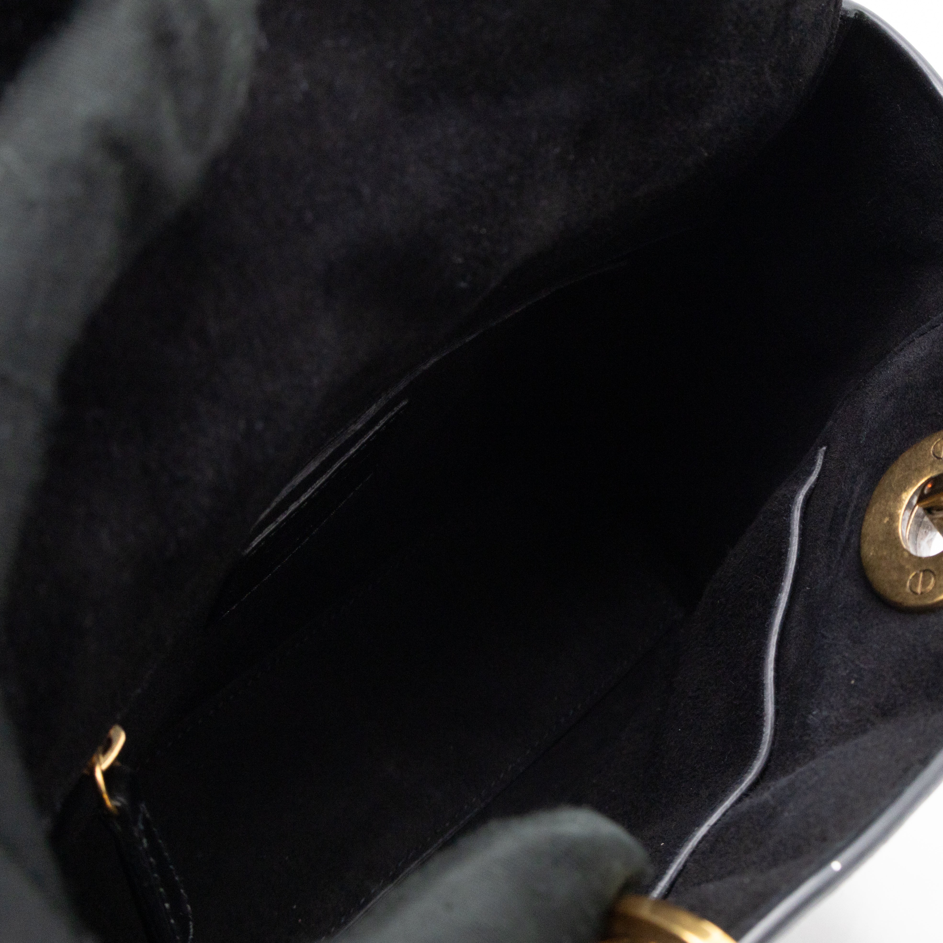 Lady Dior Small My ABCDior Black Cannage Crinkled Patent Leather