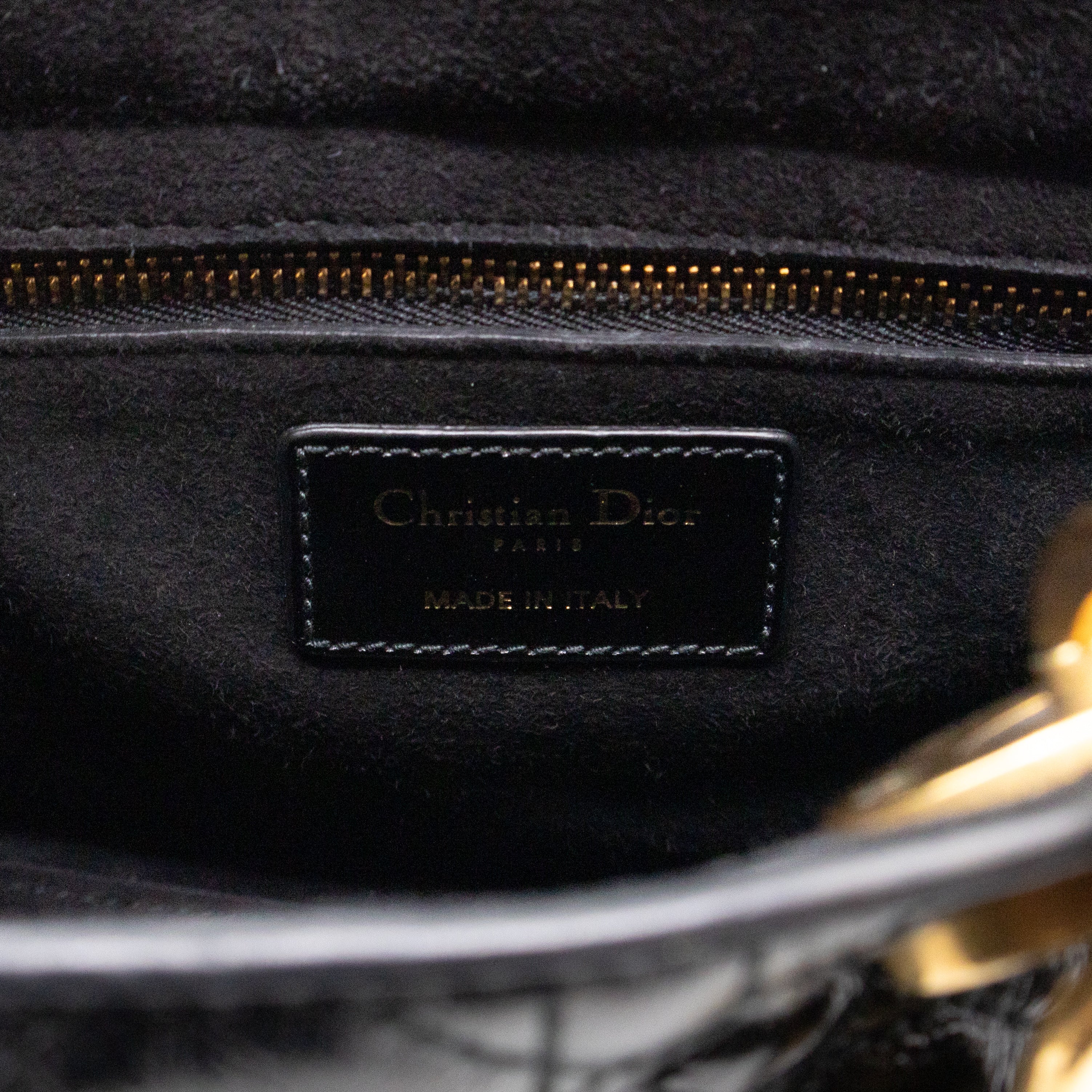 Lady Dior Small My ABCDior Black Cannage Crinkled Patent Leather