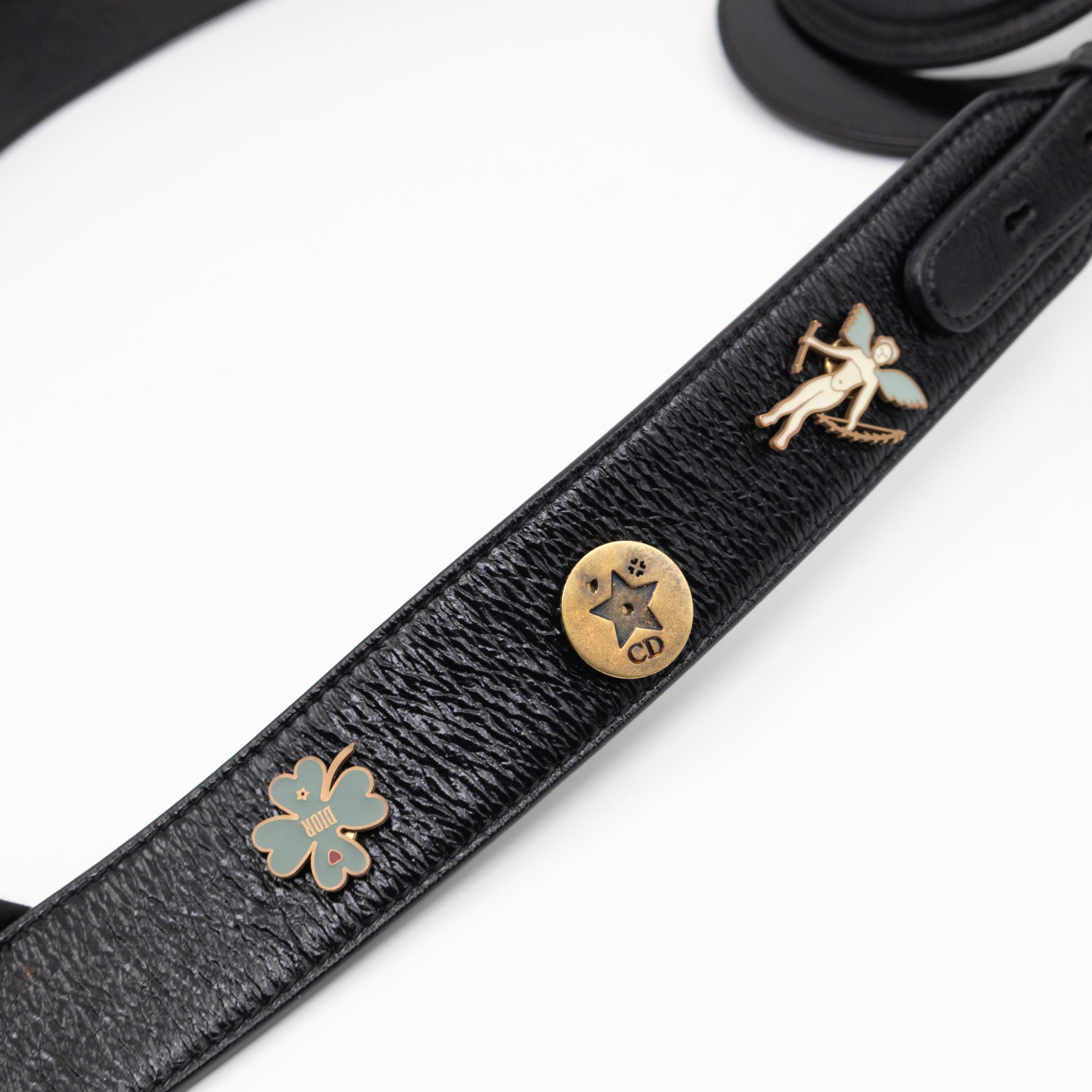 Lady Dior Small My ABCDior Black Cannage Crinkled Patent Leather