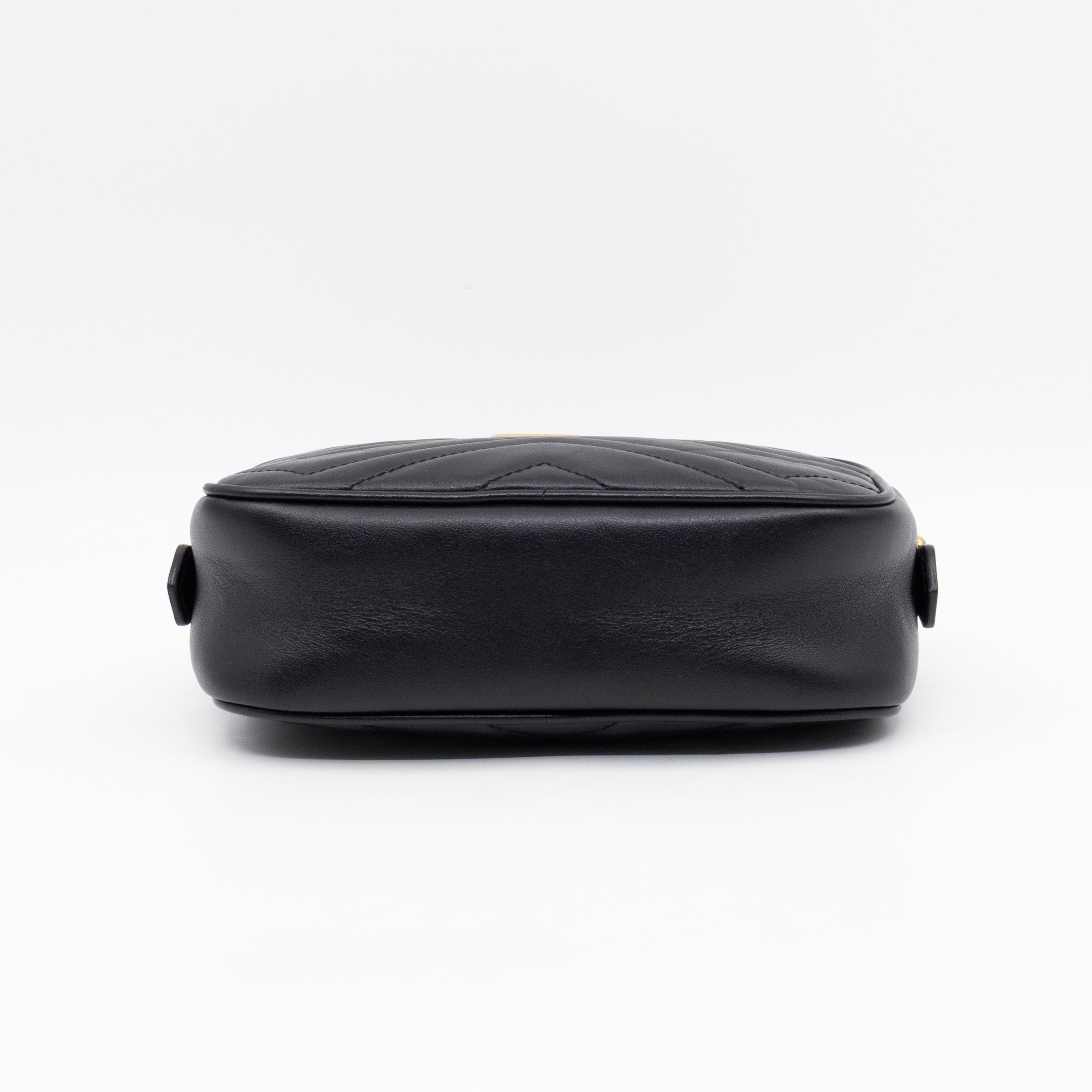 GG Marmont Matelassé Mini Camera Bag Black Leather