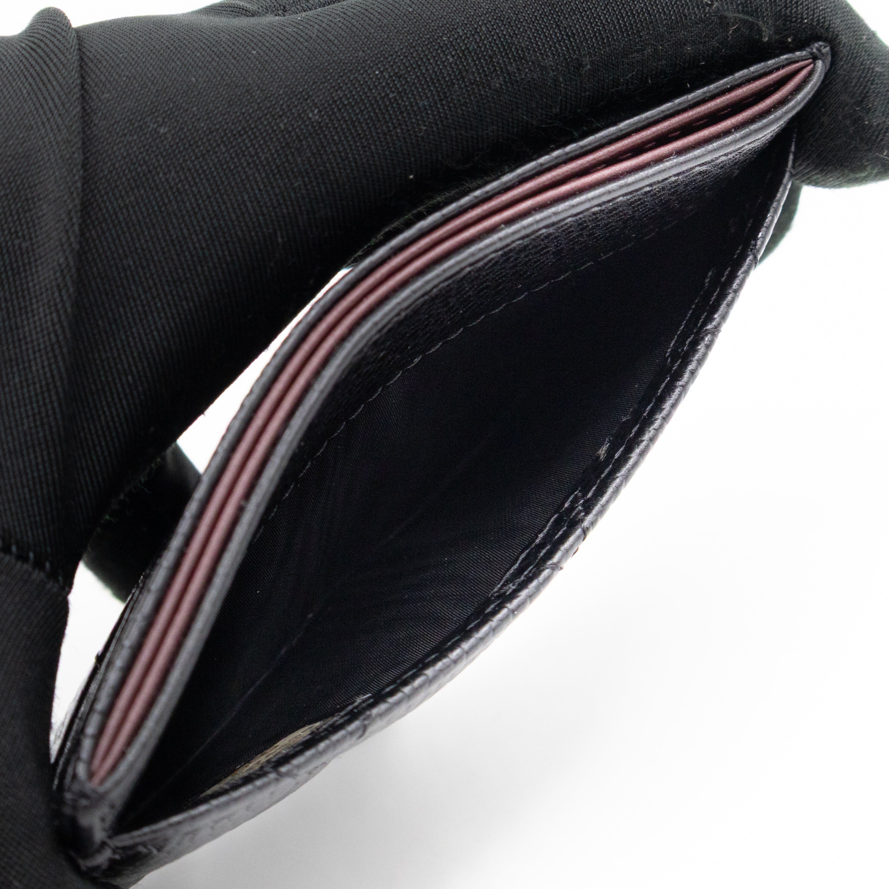 Classic Card Holder Black Caviar Gold