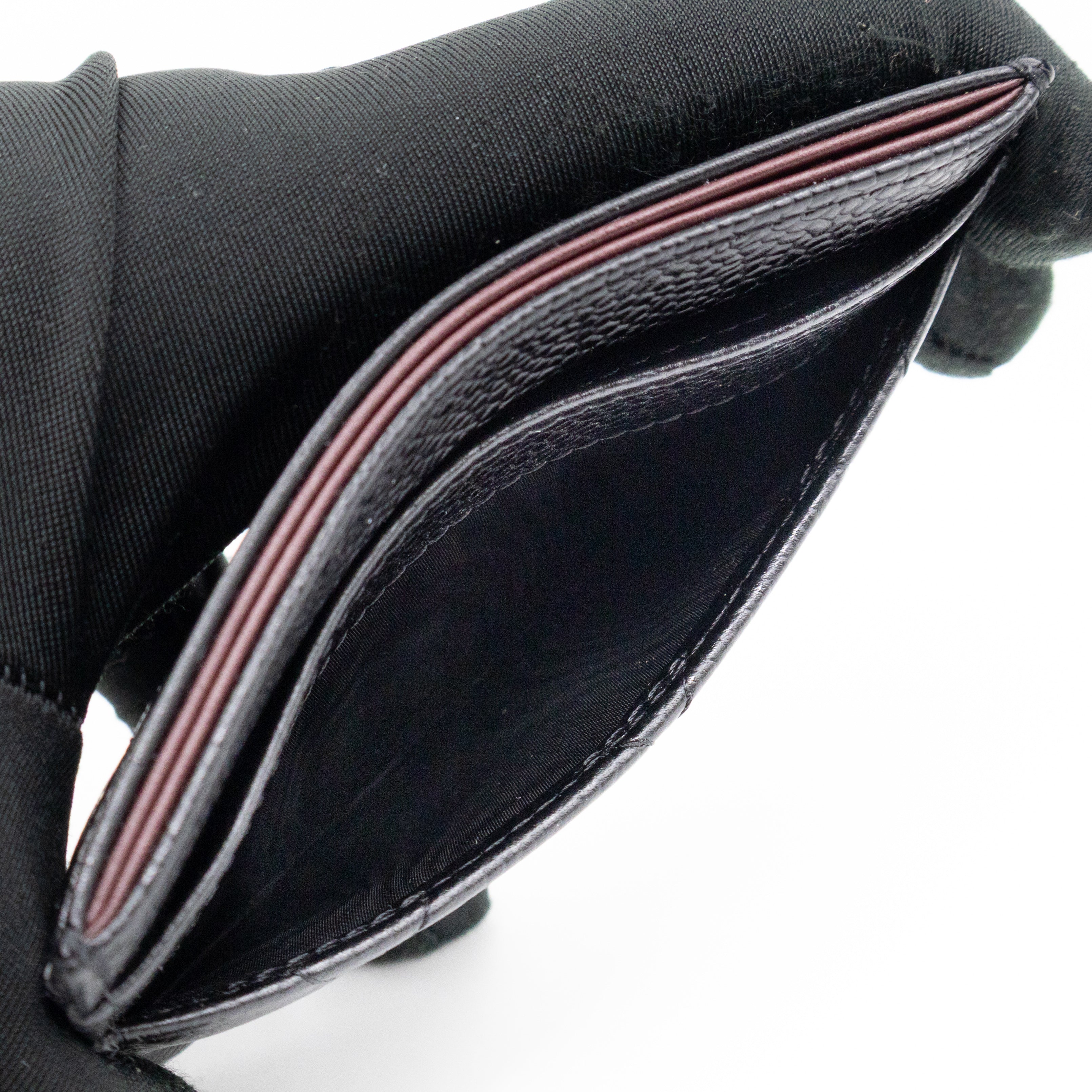 Classic Card Holder Black Caviar Gold