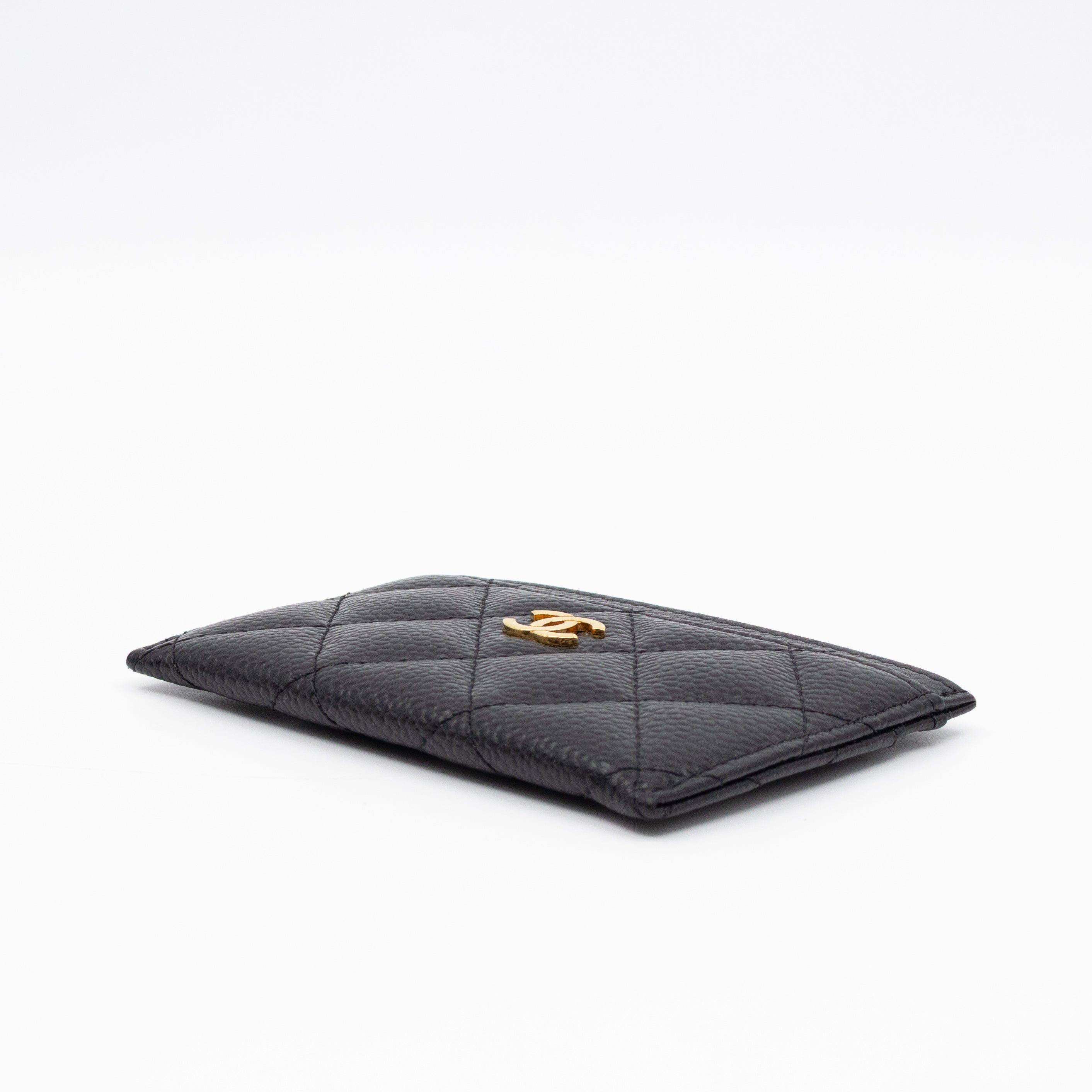 Classic Card Holder Black Caviar Gold