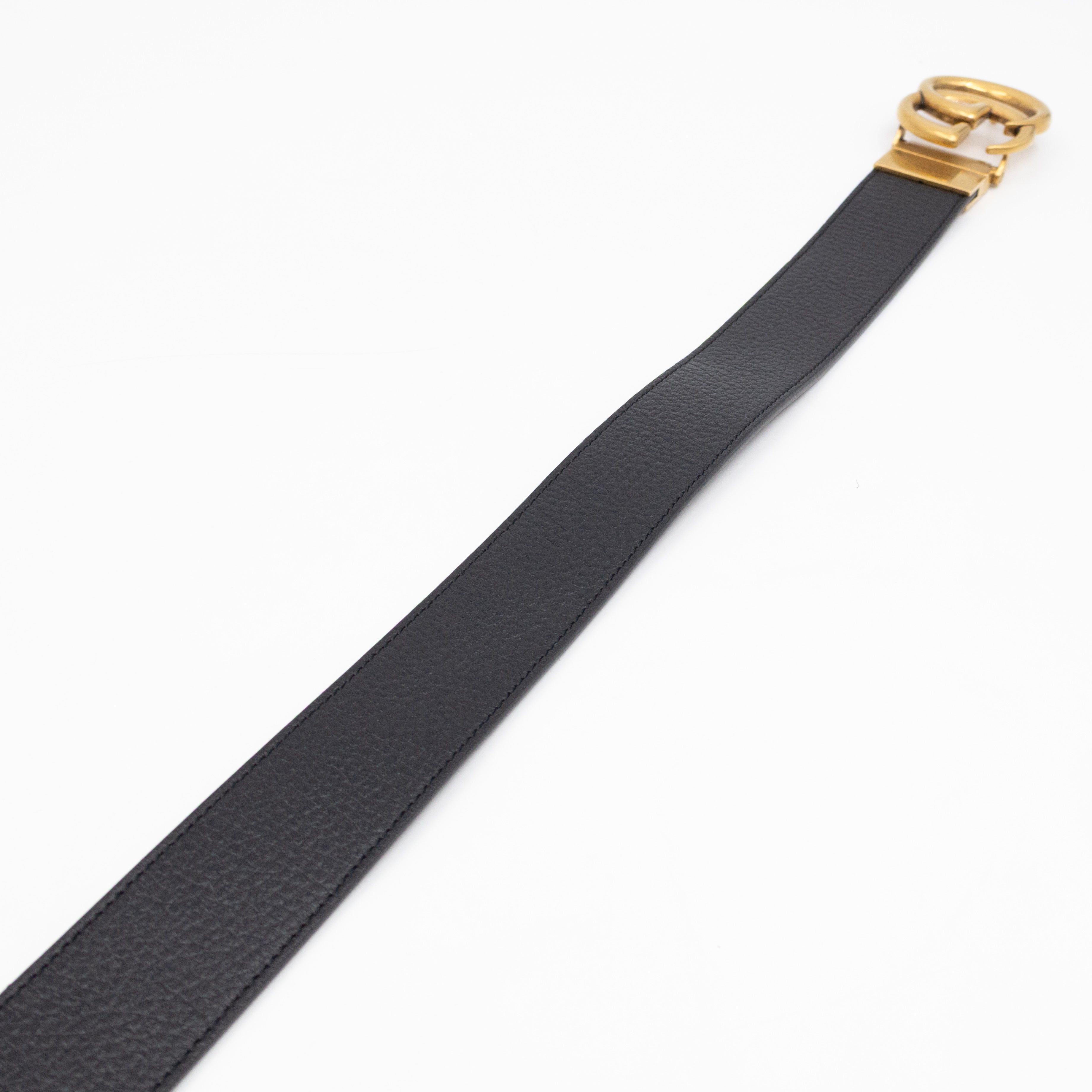 GG Marmont Reversible Black Brown Leather Belt 95/38