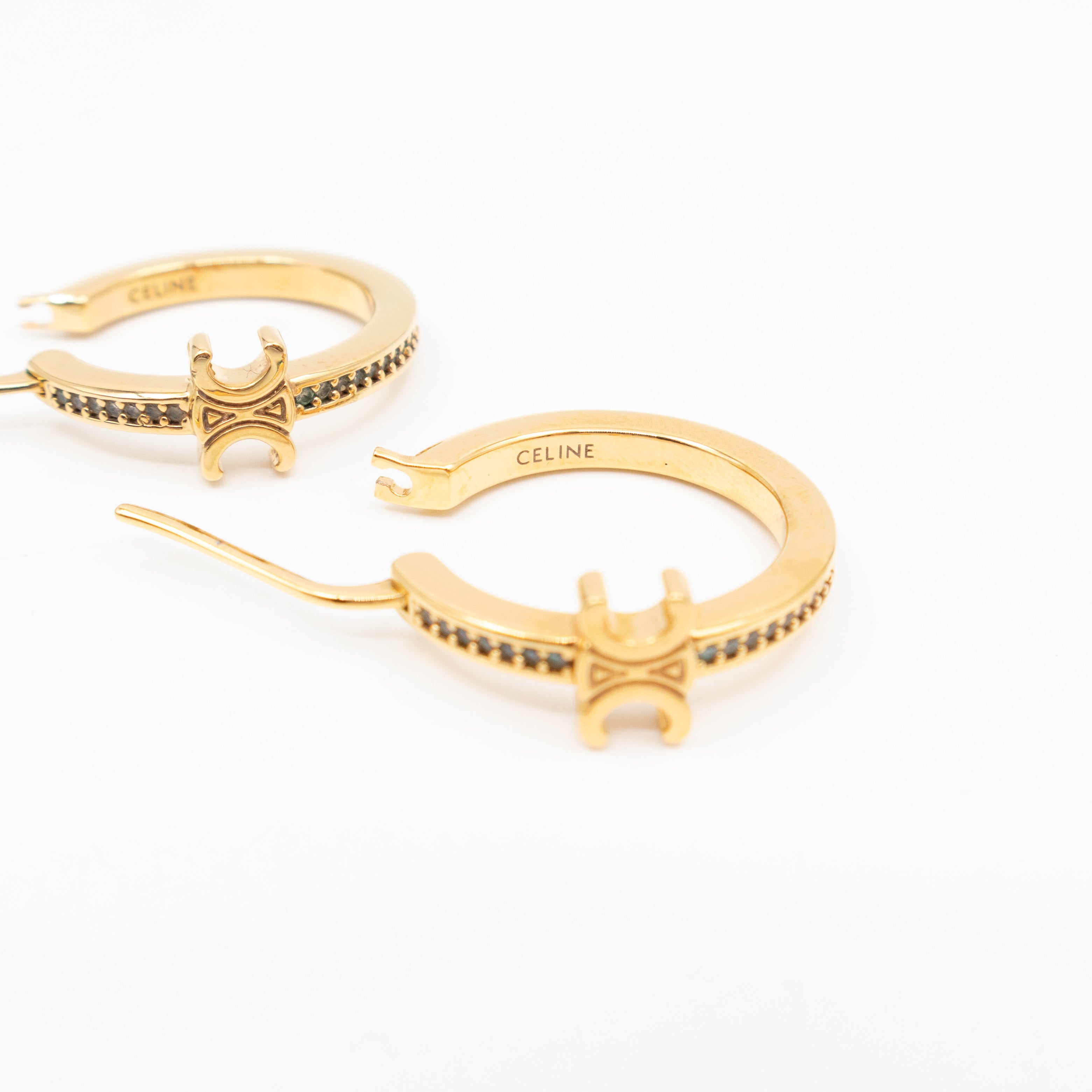 Triomphe Sparkle Hoops Earrings Gold