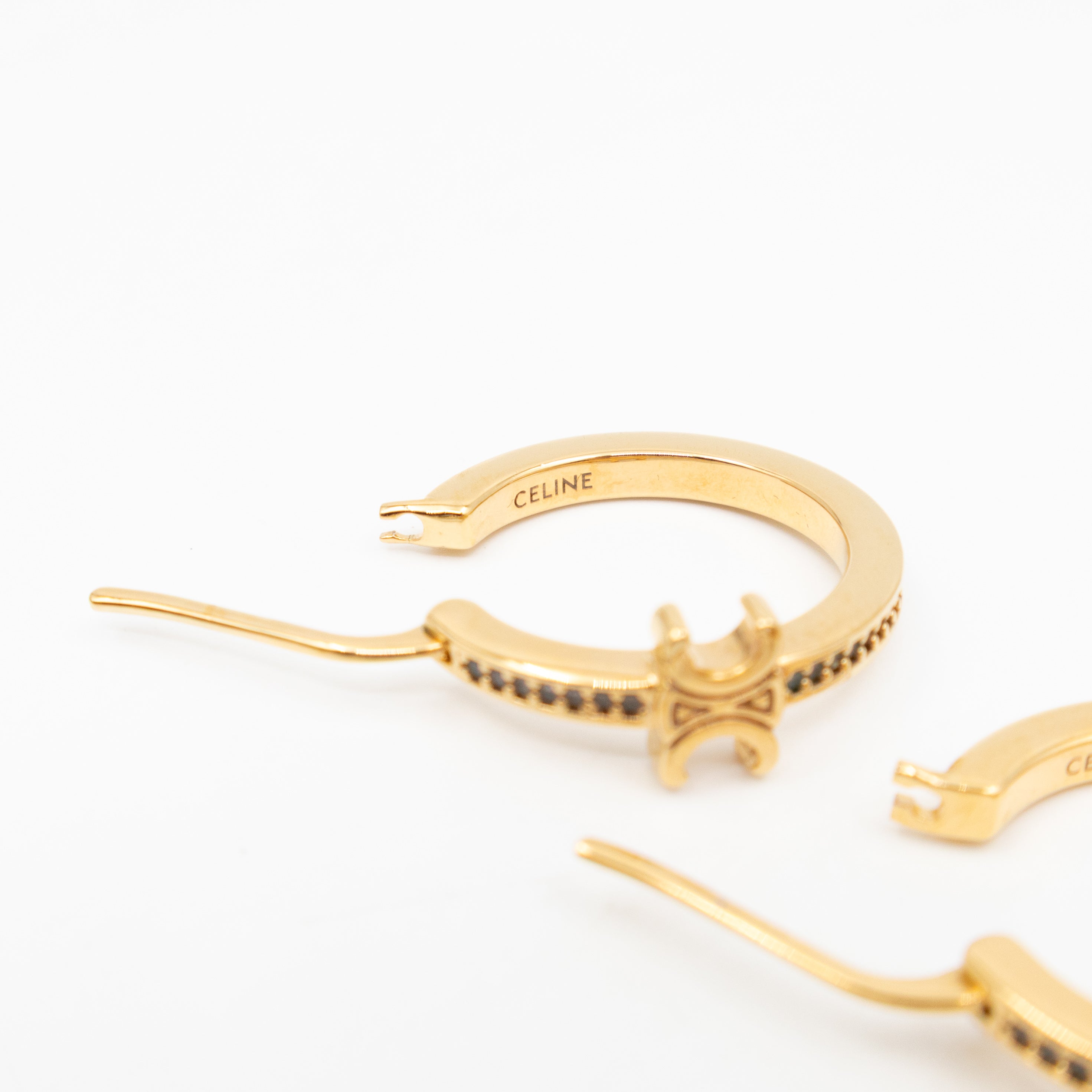 Triomphe Sparkle Hoops Earrings Gold