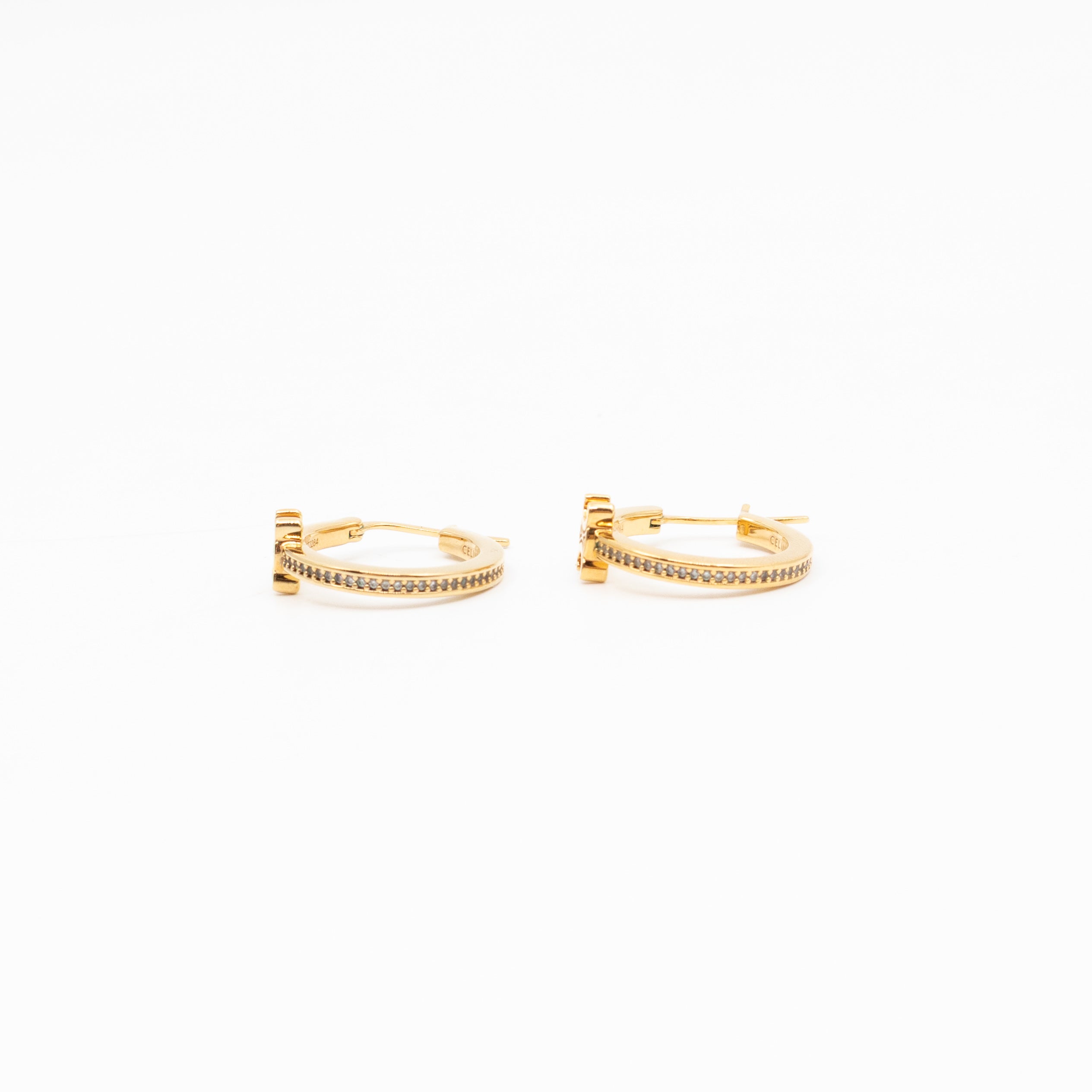 Triomphe Sparkle Hoops Earrings Gold