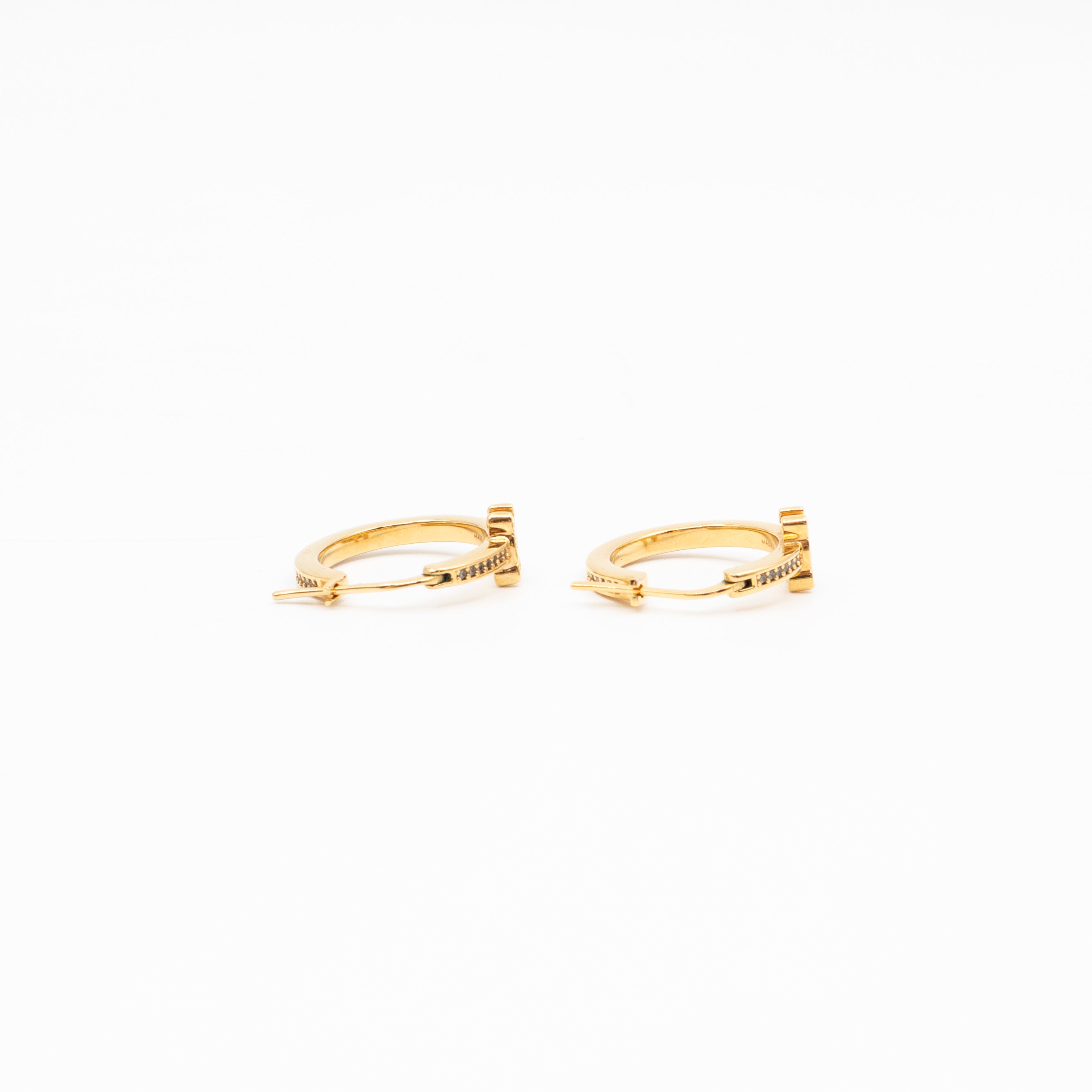 Triomphe Sparkle Hoops Earrings Gold