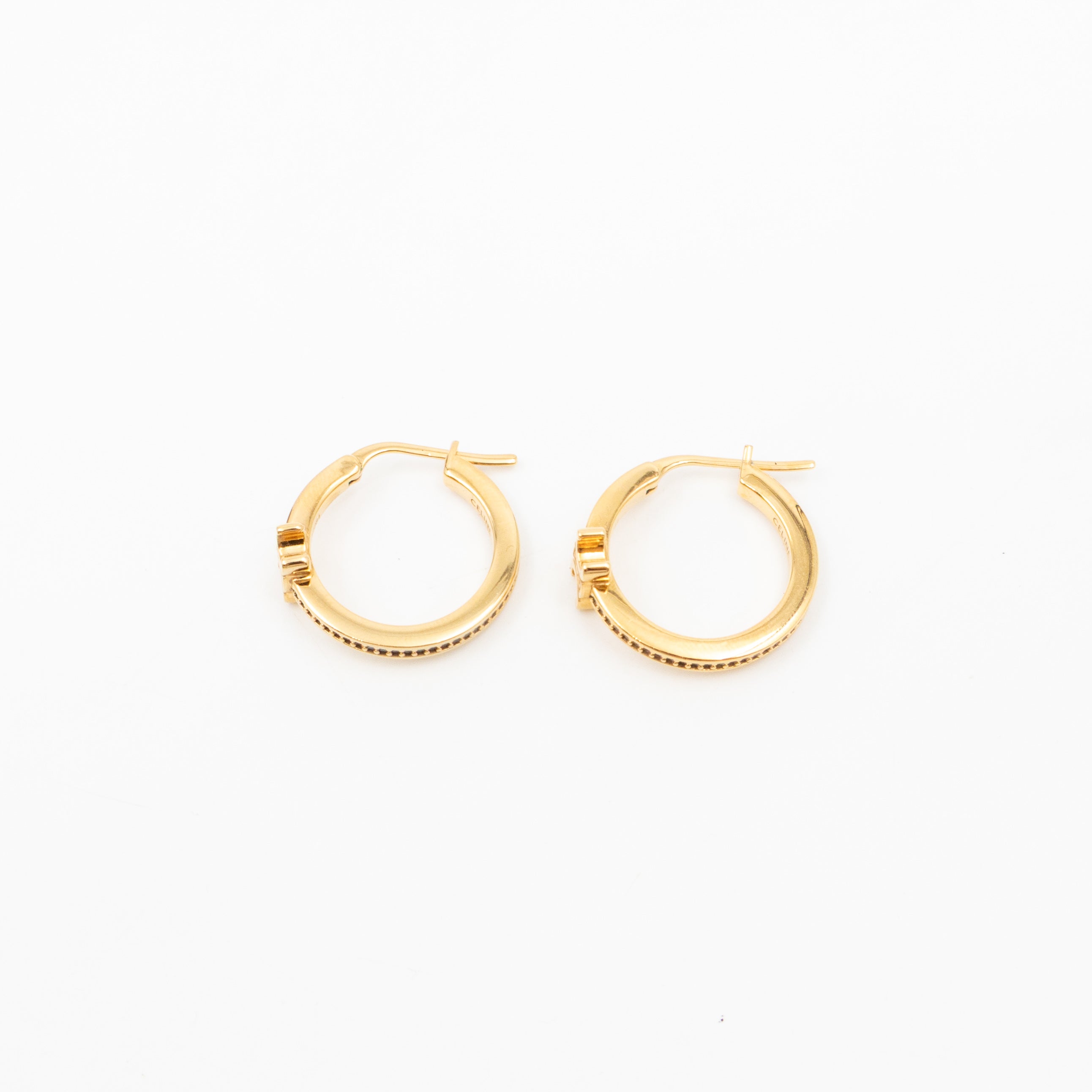 Triomphe Sparkle Hoops Earrings Gold