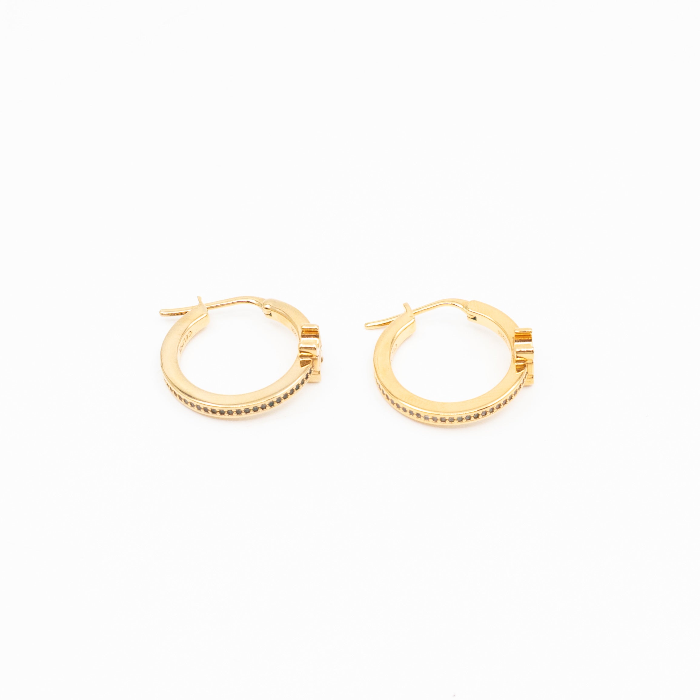 Triomphe Sparkle Hoops Earrings Gold