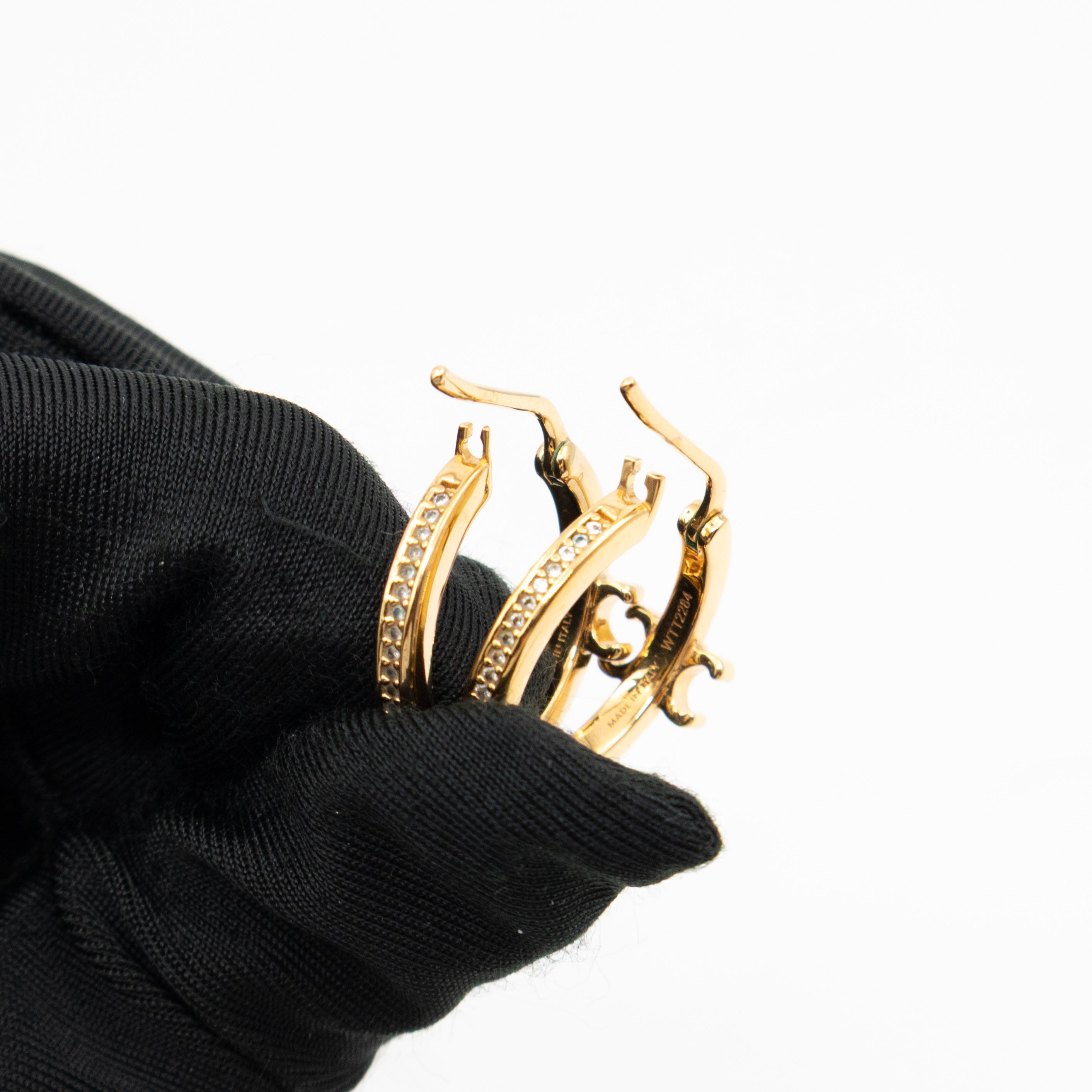 Triomphe Sparkle Hoops Earrings Gold