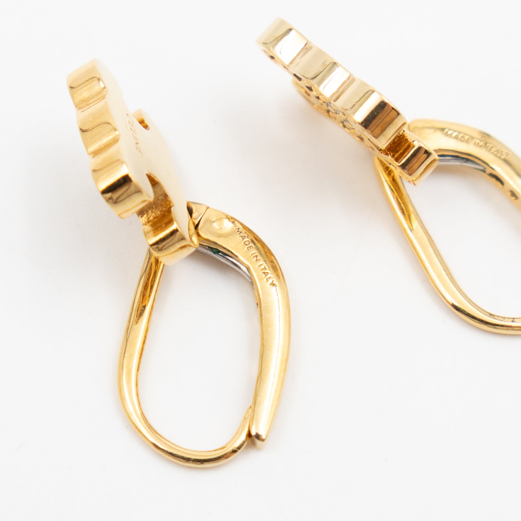 Triomphe Rhinestone Earrings Gold