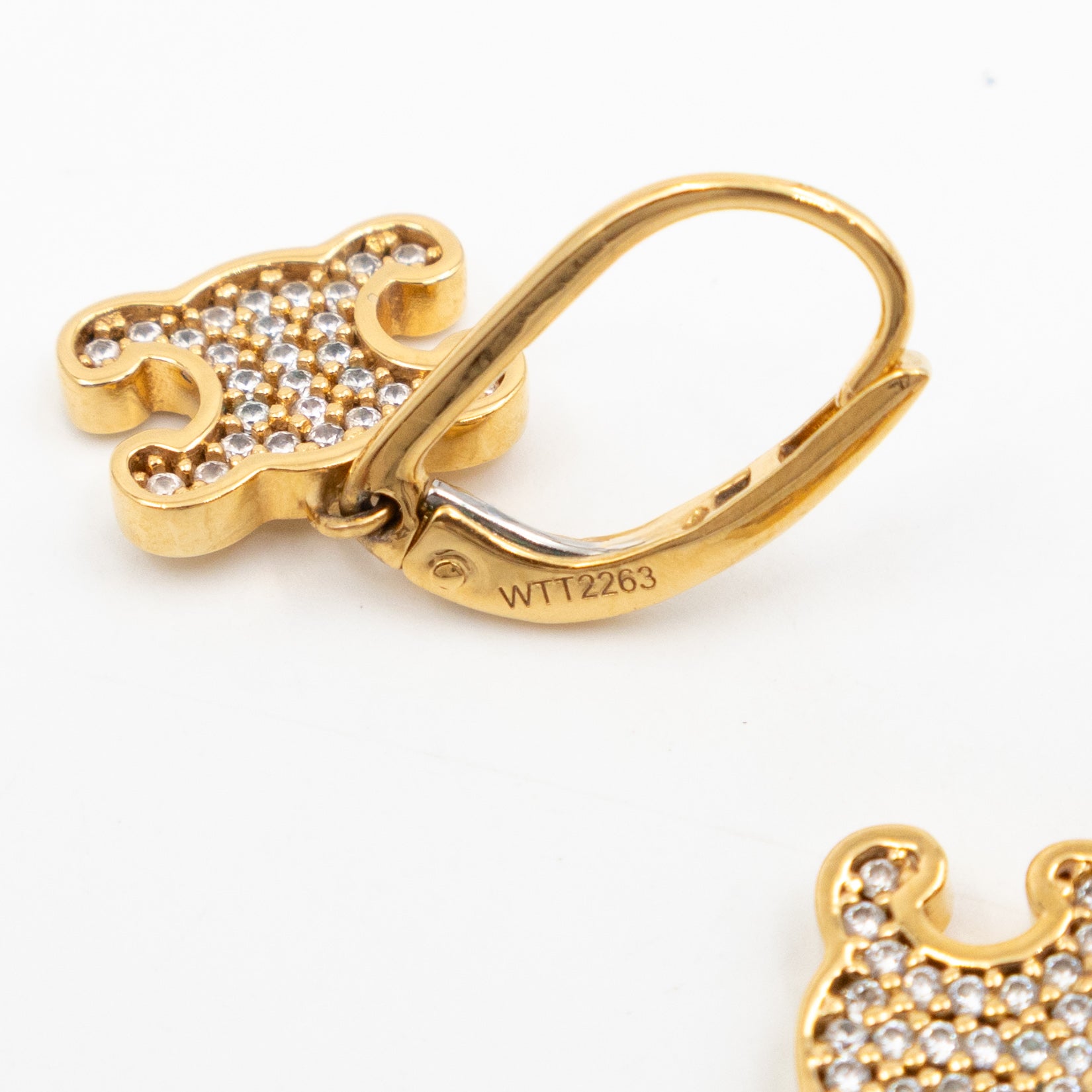 Triomphe Rhinestone Earrings Gold