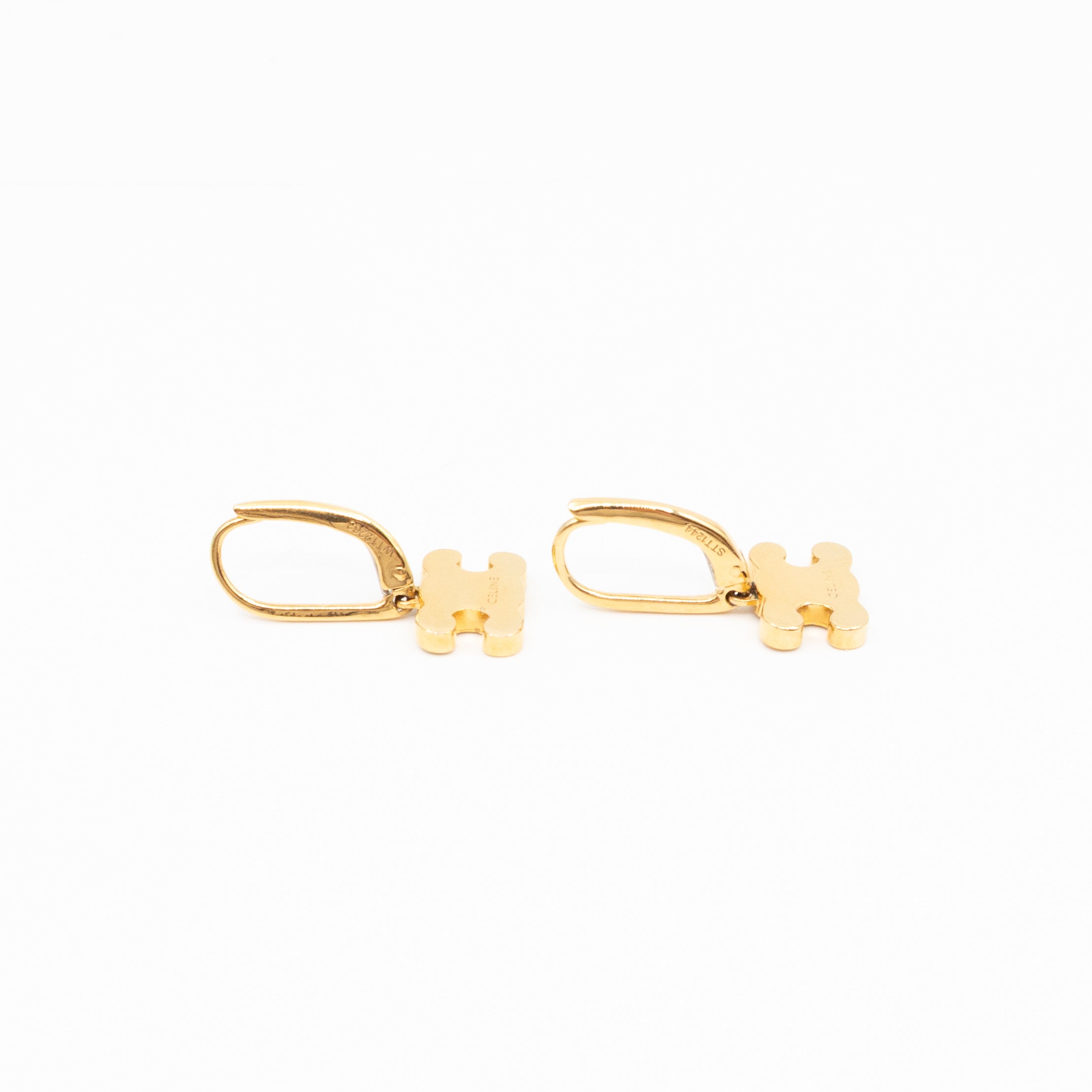 Triomphe Rhinestone Earrings Gold