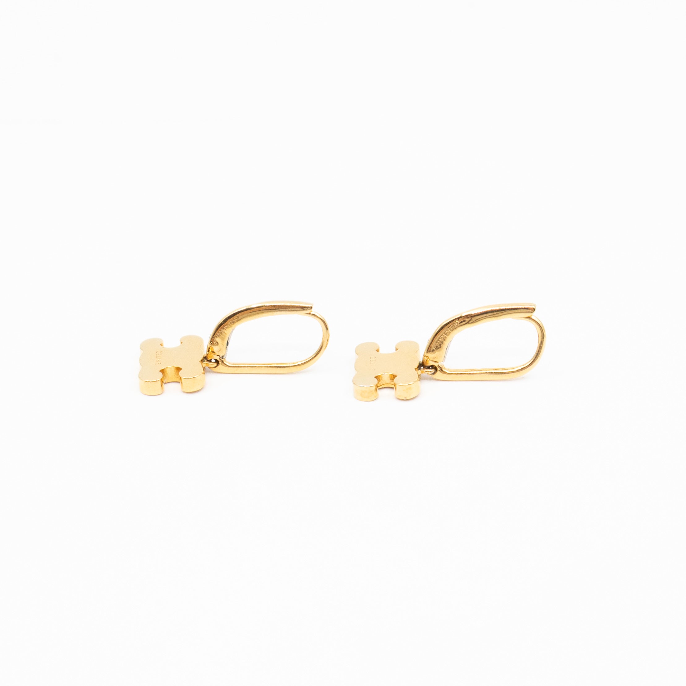 Triomphe Rhinestone Earrings Gold