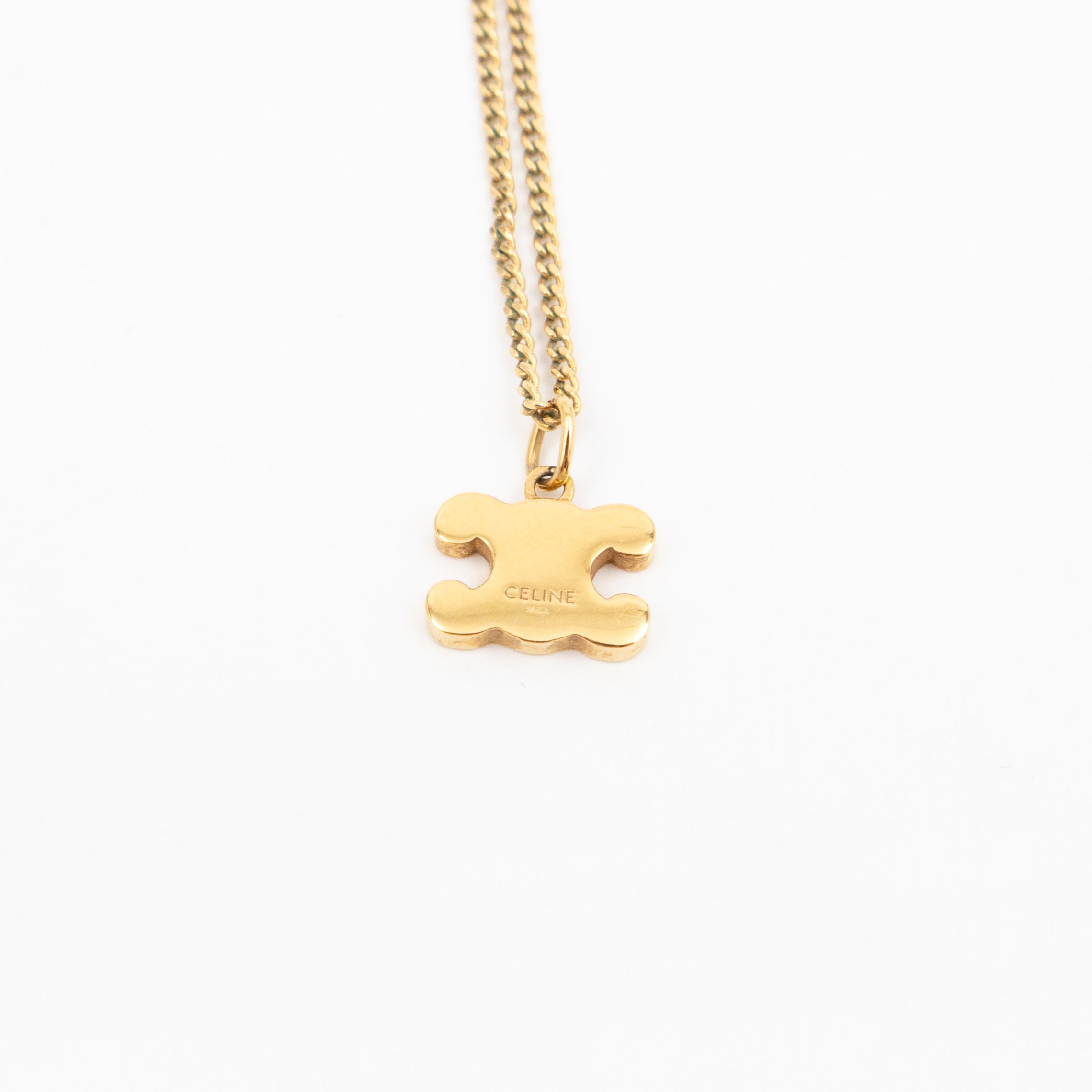 Triomphe Rhinestone Necklace Gold