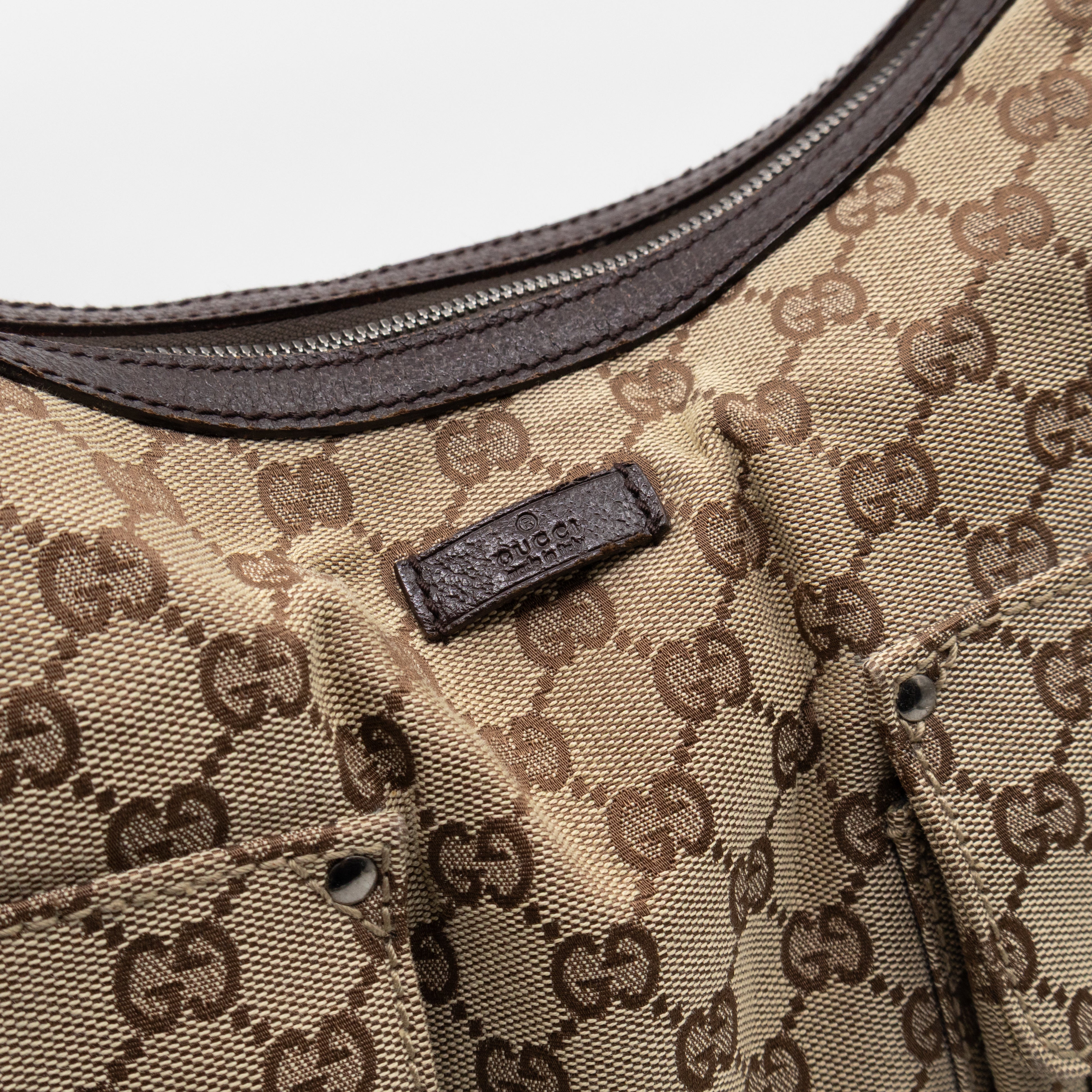 Double Pocket Hobo Bag GG Supreme Canvas