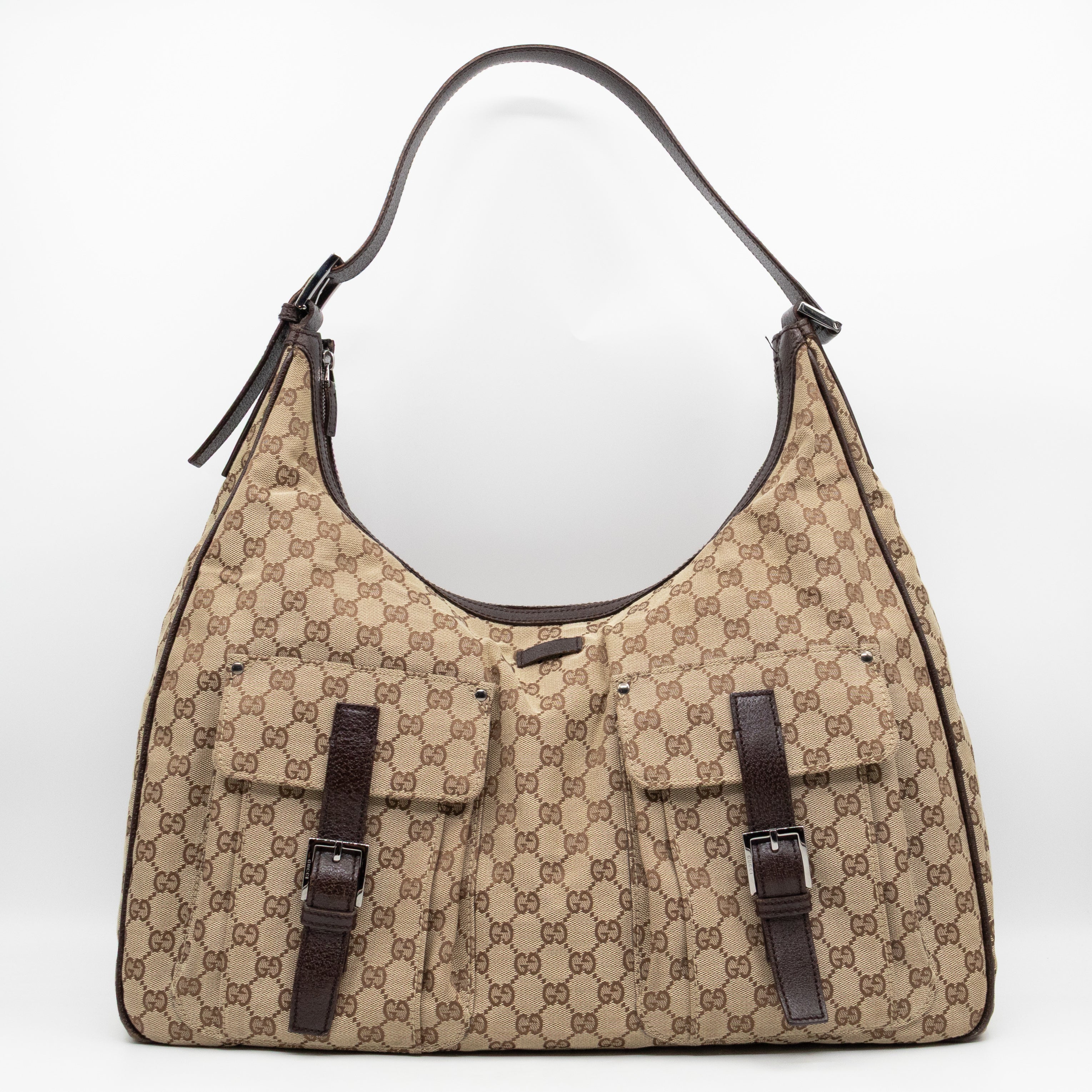 Double Pocket Hobo Bag GG Supreme Canvas