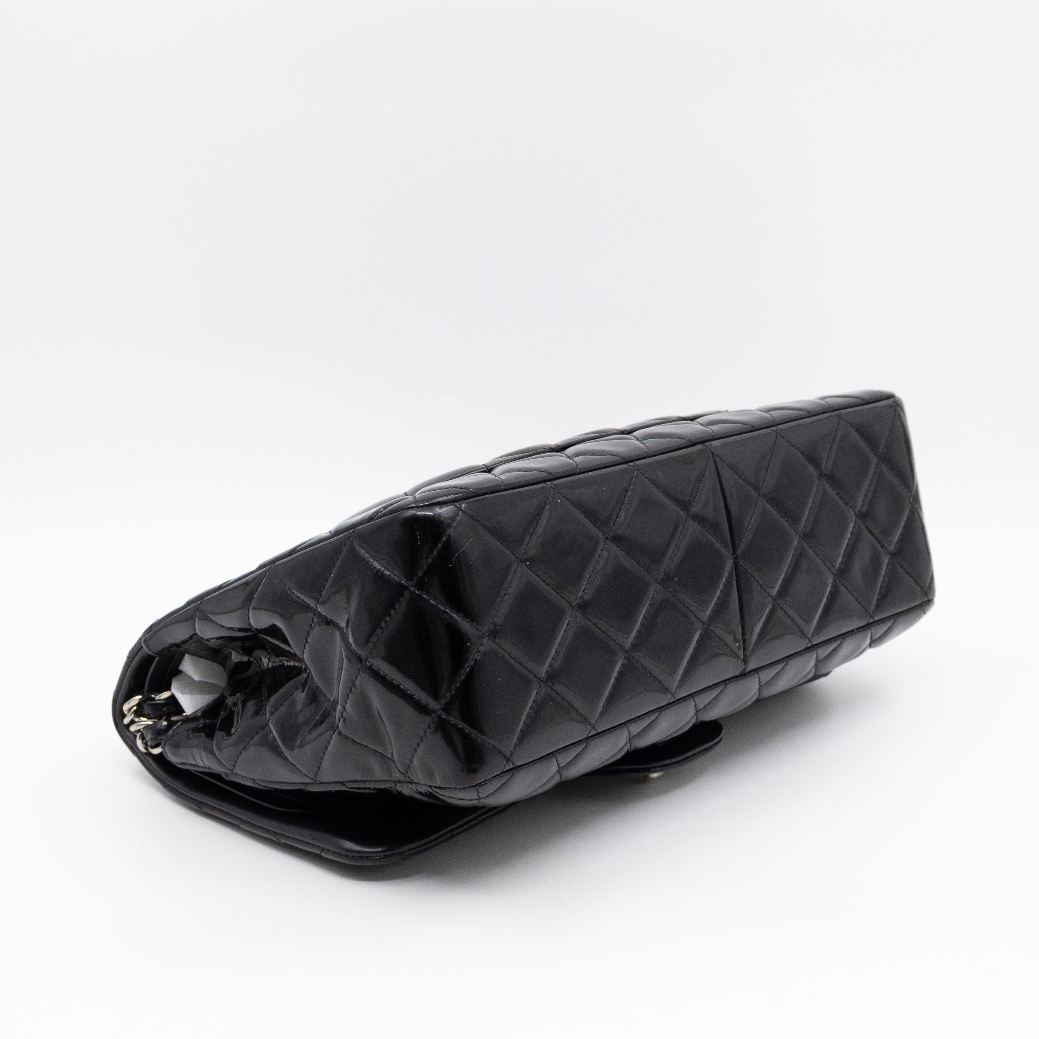 Classic Double Flap Jumbo Black Patent Leather