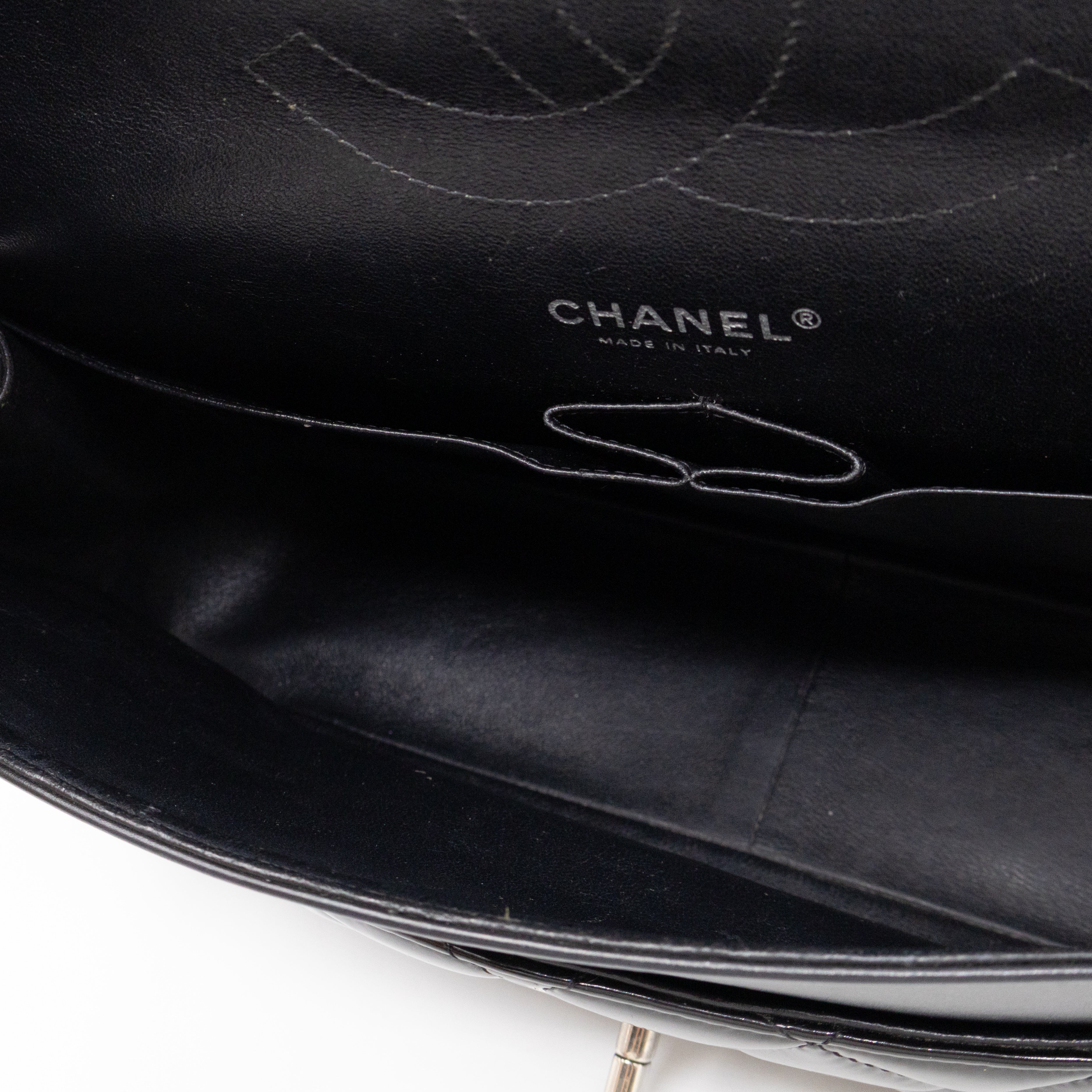 Classic Double Flap Jumbo Black Patent Leather