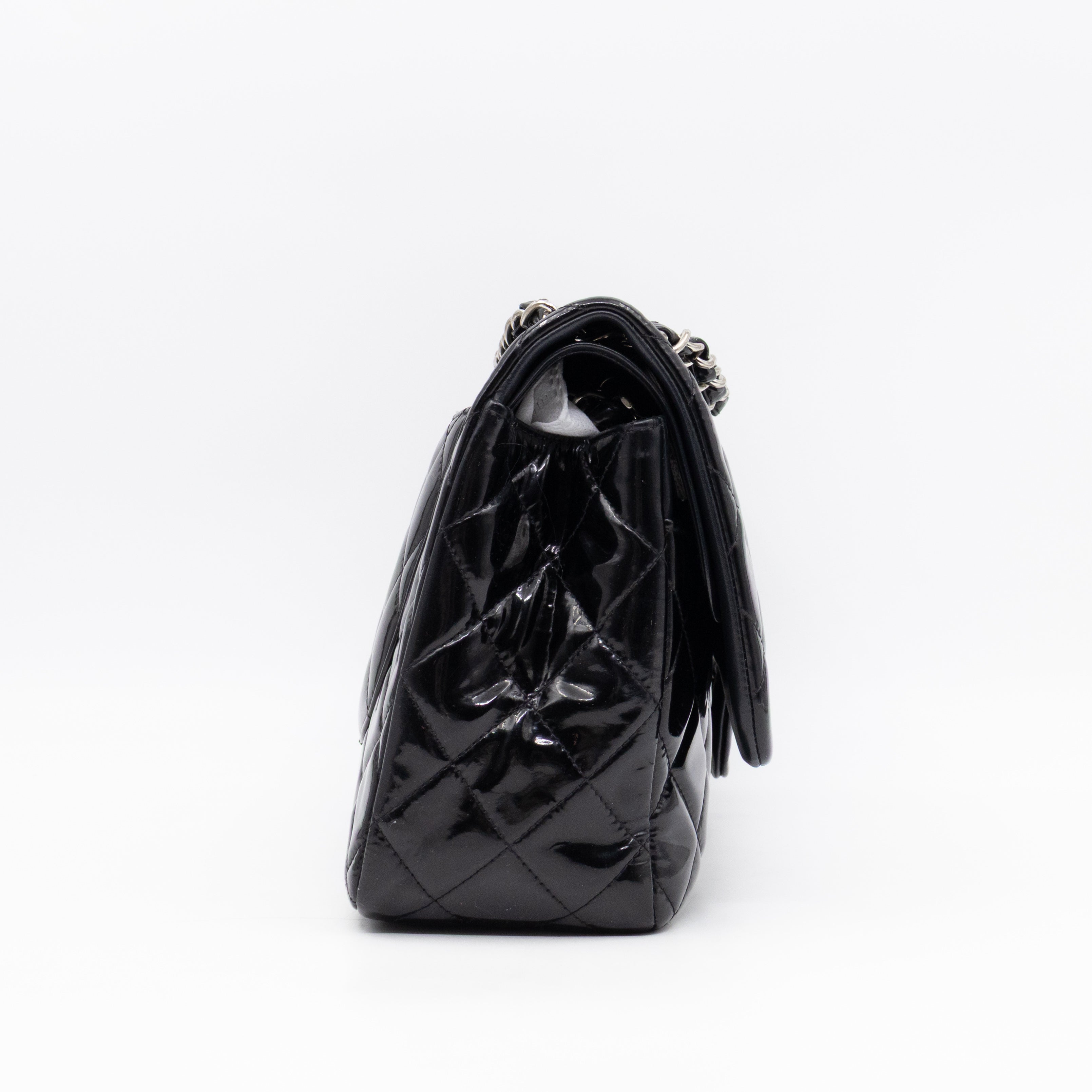 Classic Double Flap Jumbo Black Patent Leather