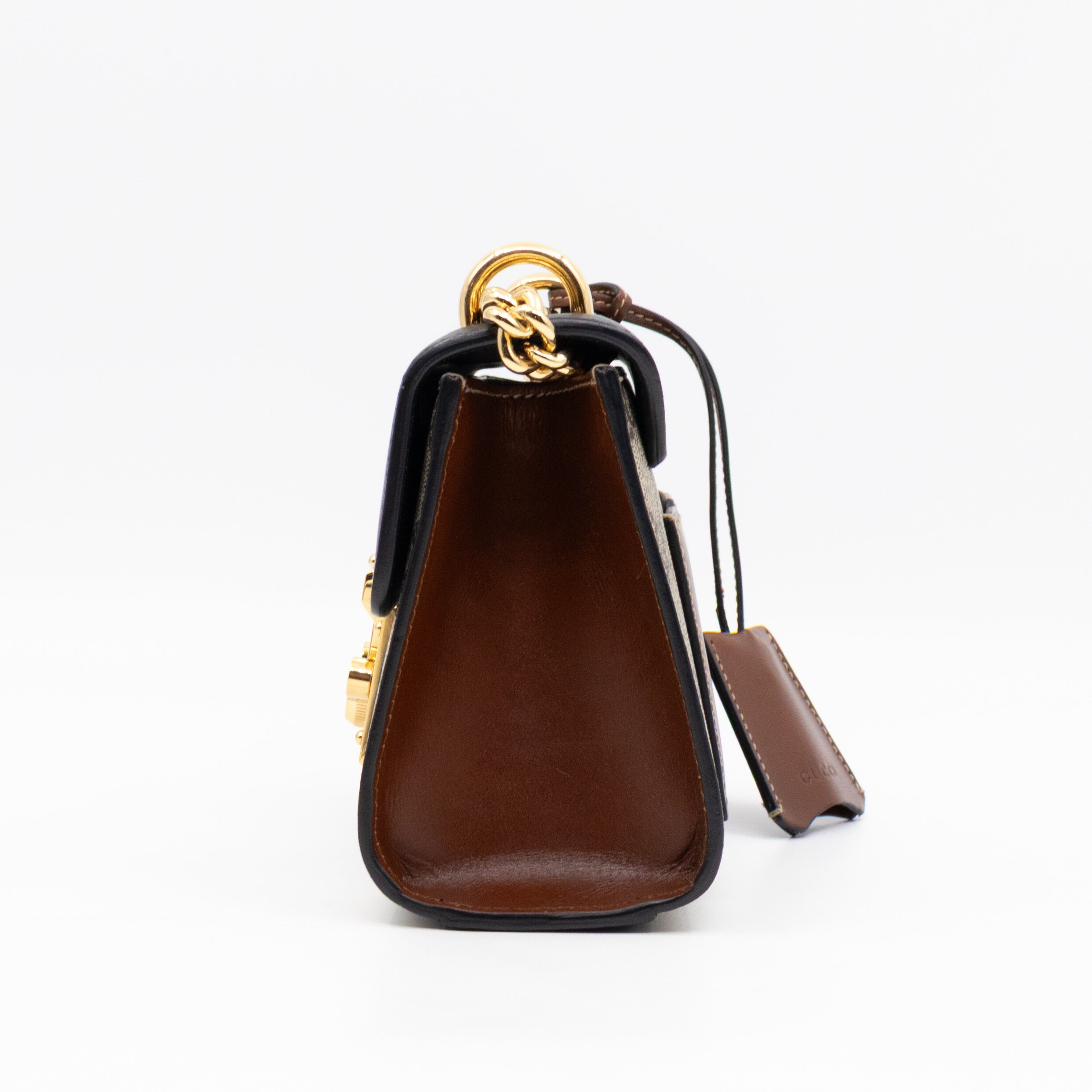 Padlock Flap Bag Small GG Supreme Black Leather
