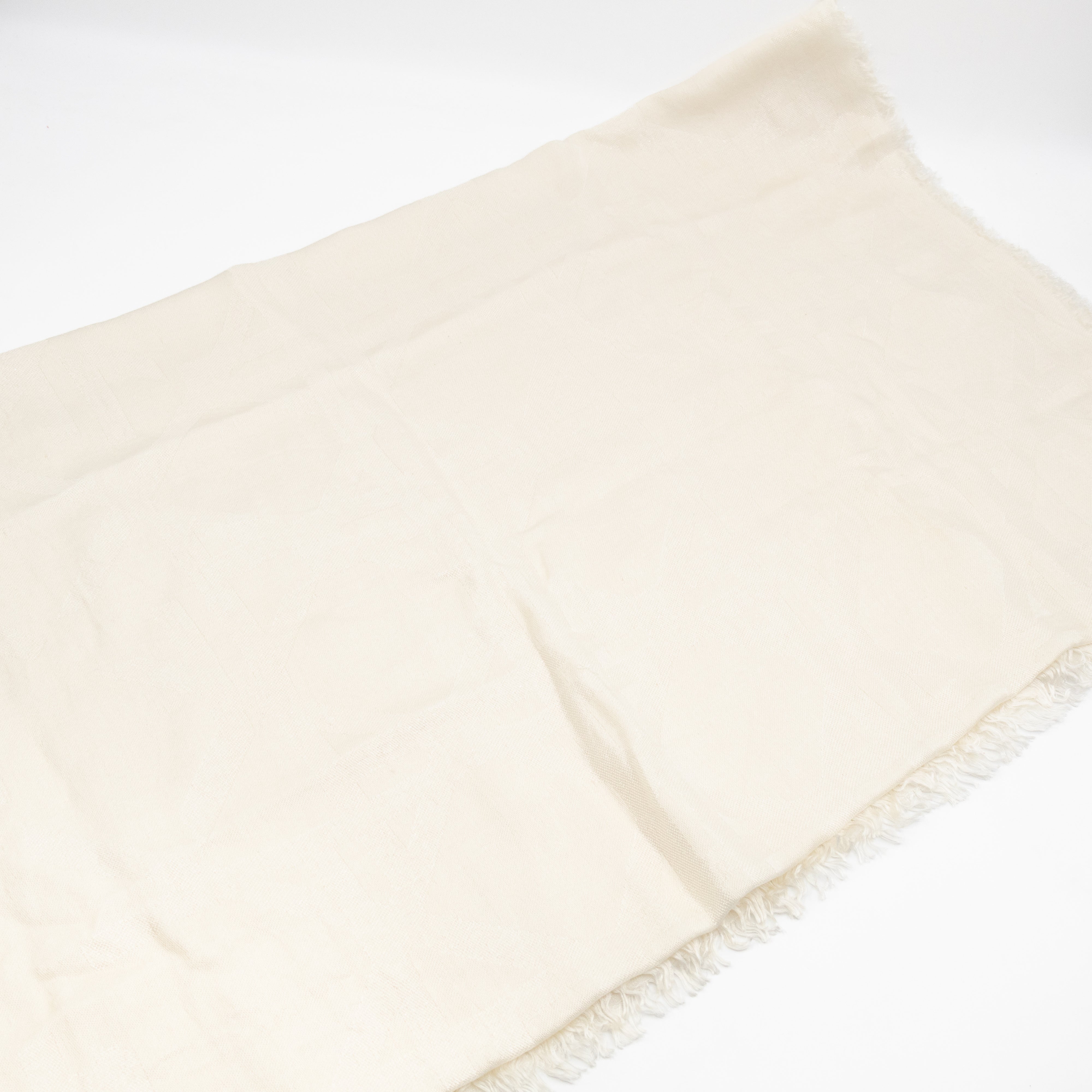 Cannage Scarf Silk Wool White