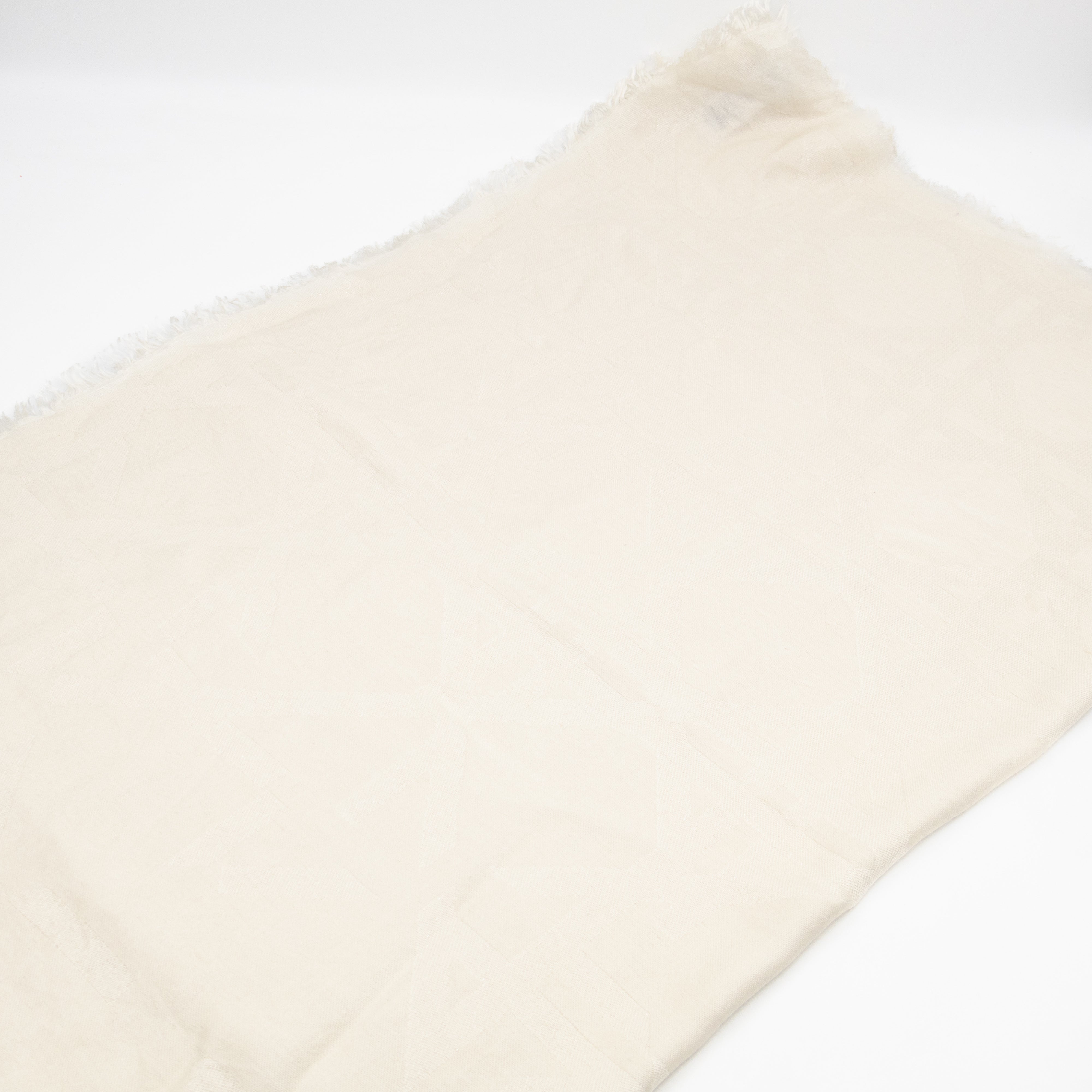 Cannage Scarf Silk Wool White