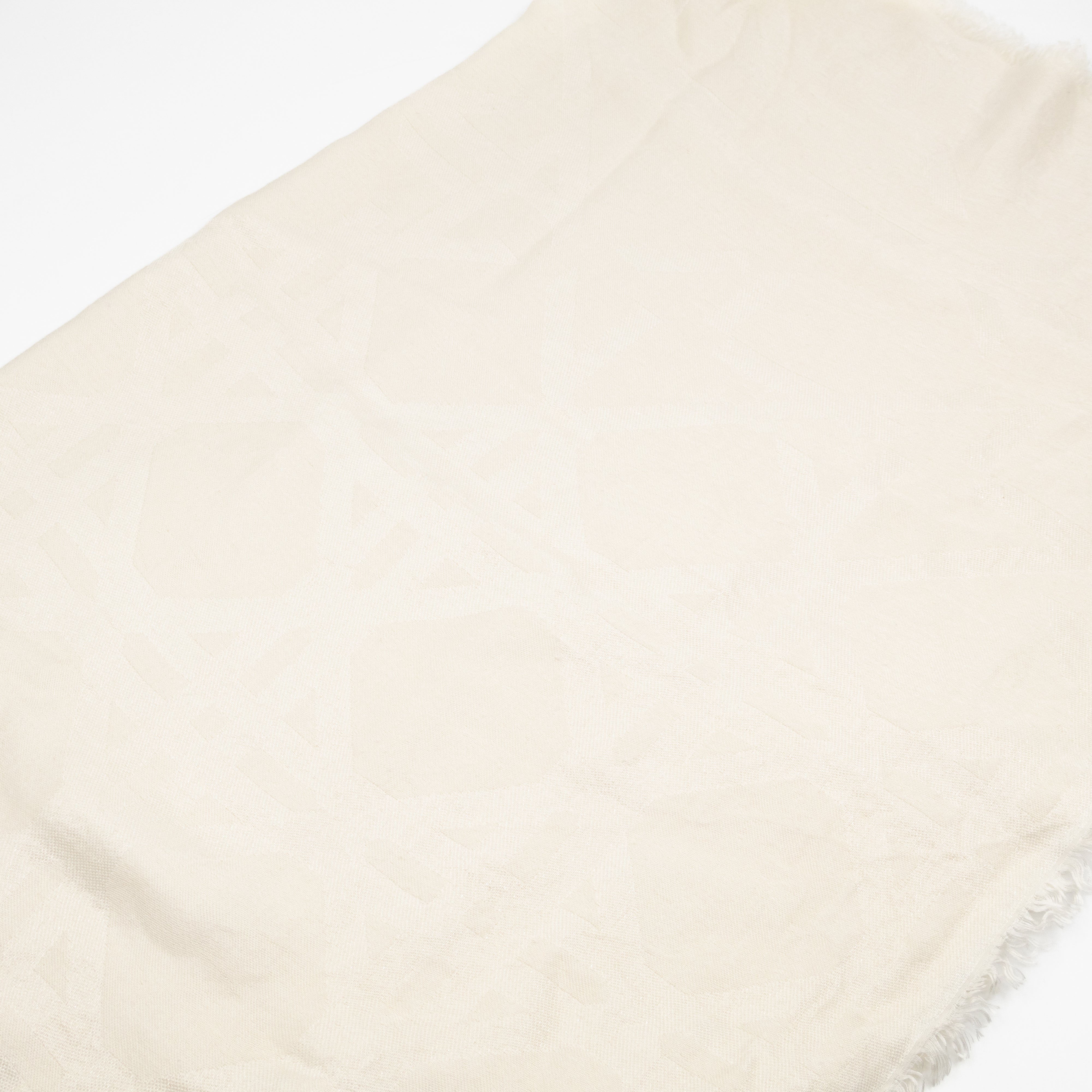 Cannage Scarf Silk Wool White