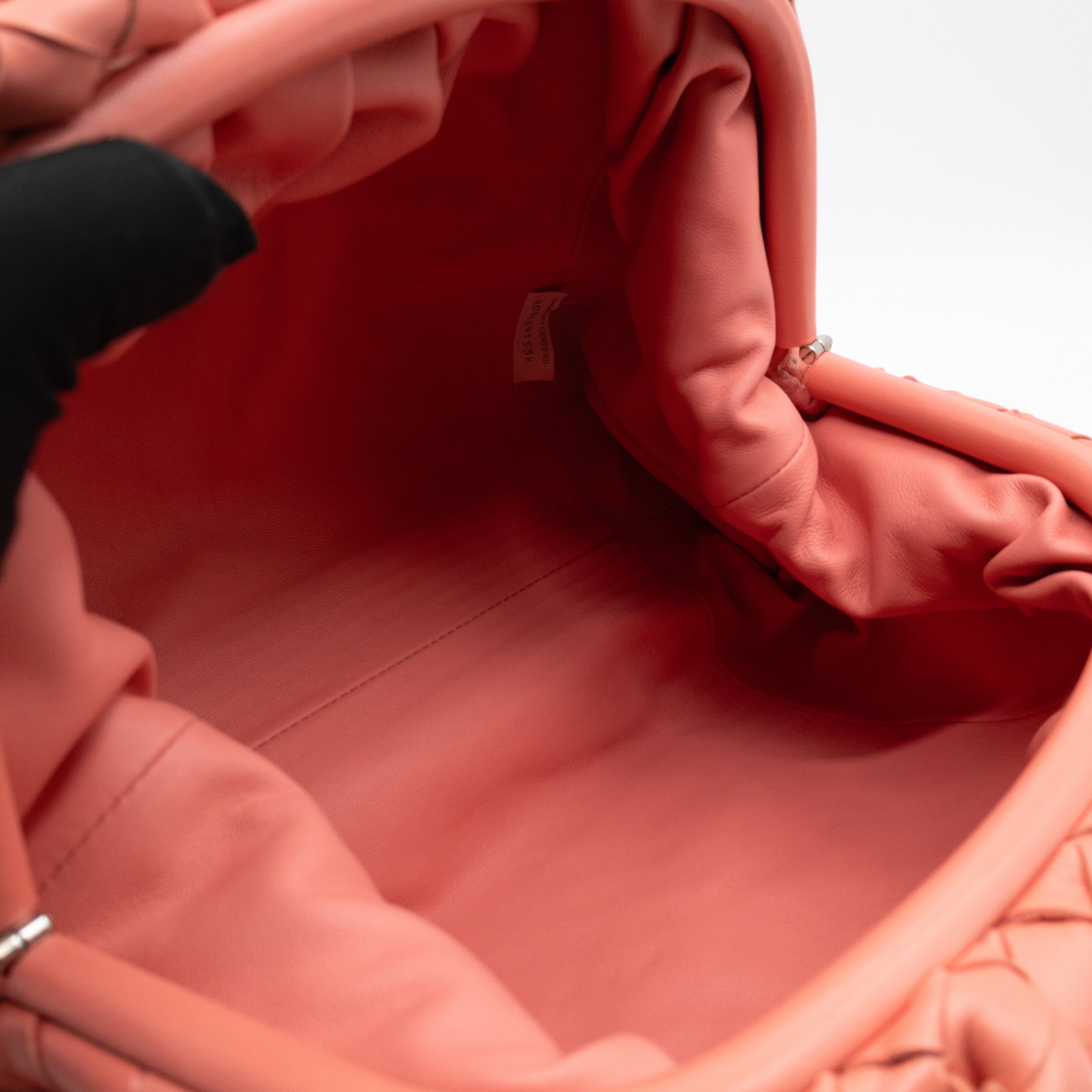 Pouch Clutch Pelle Rosa Intrecciato Leather