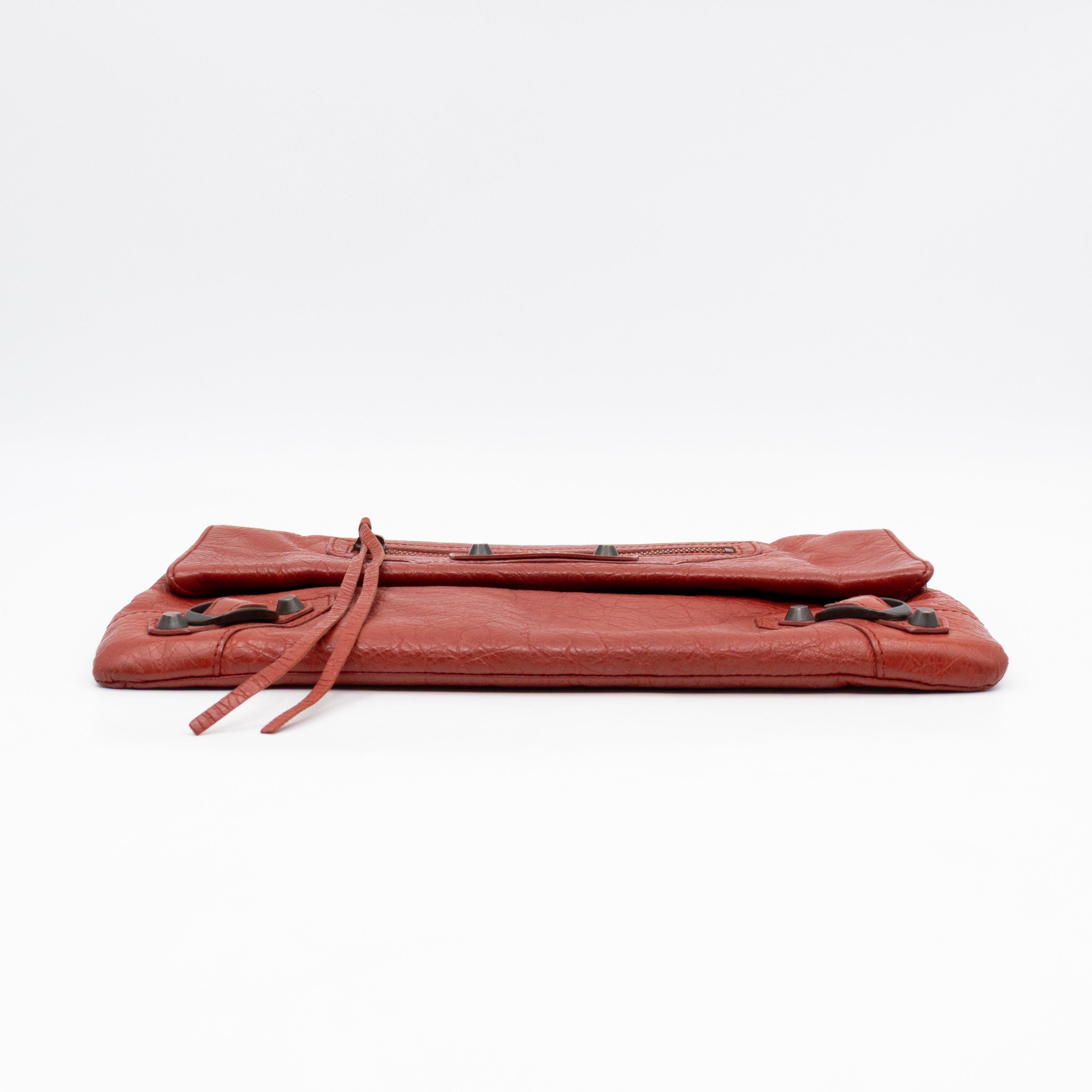 Envelope Clutch Orange Leather
