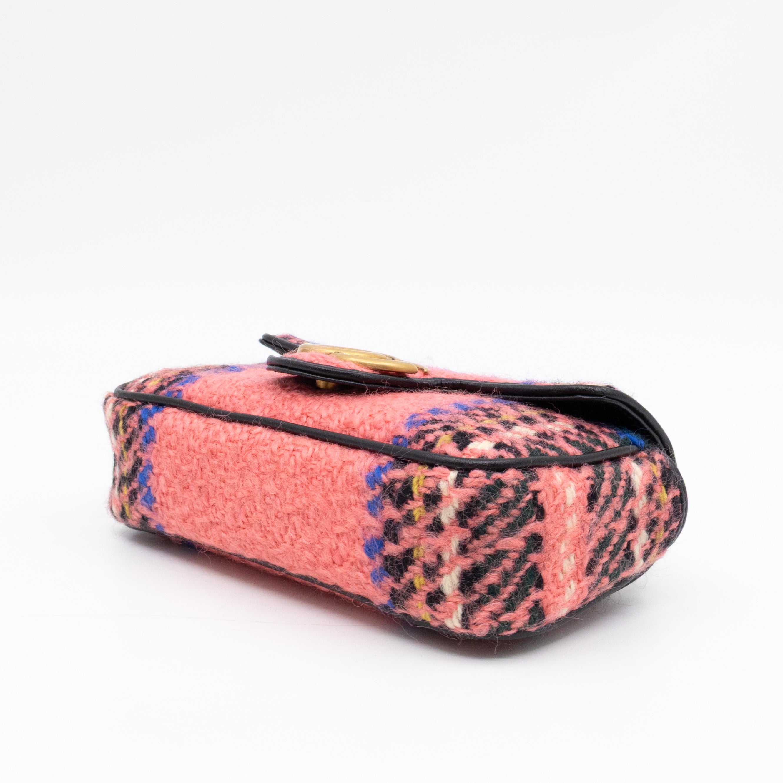 GG Marmont Super Mini Flap Bag Pink Tweed