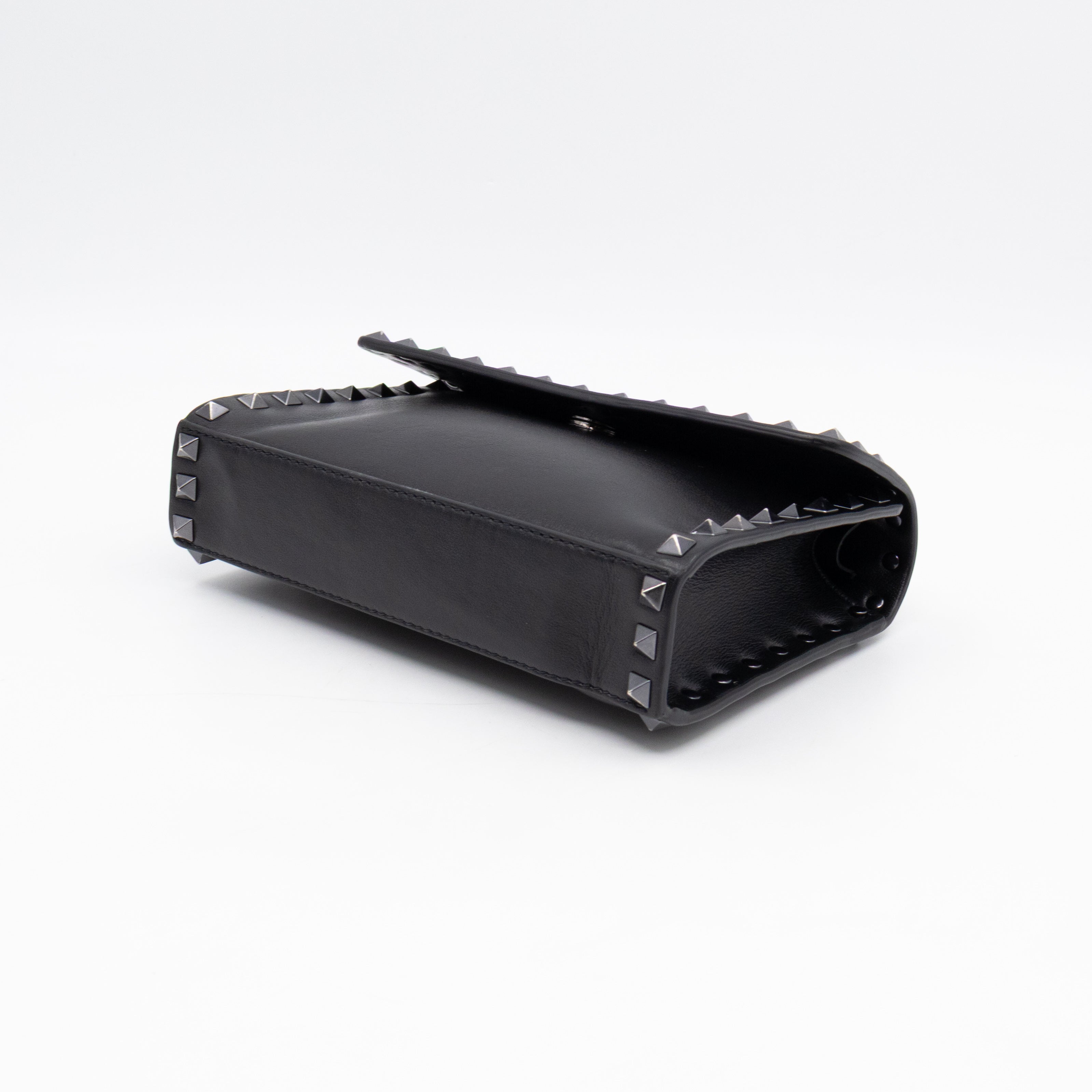 Rockstud Flap Small Crossbody Bag Black Leather