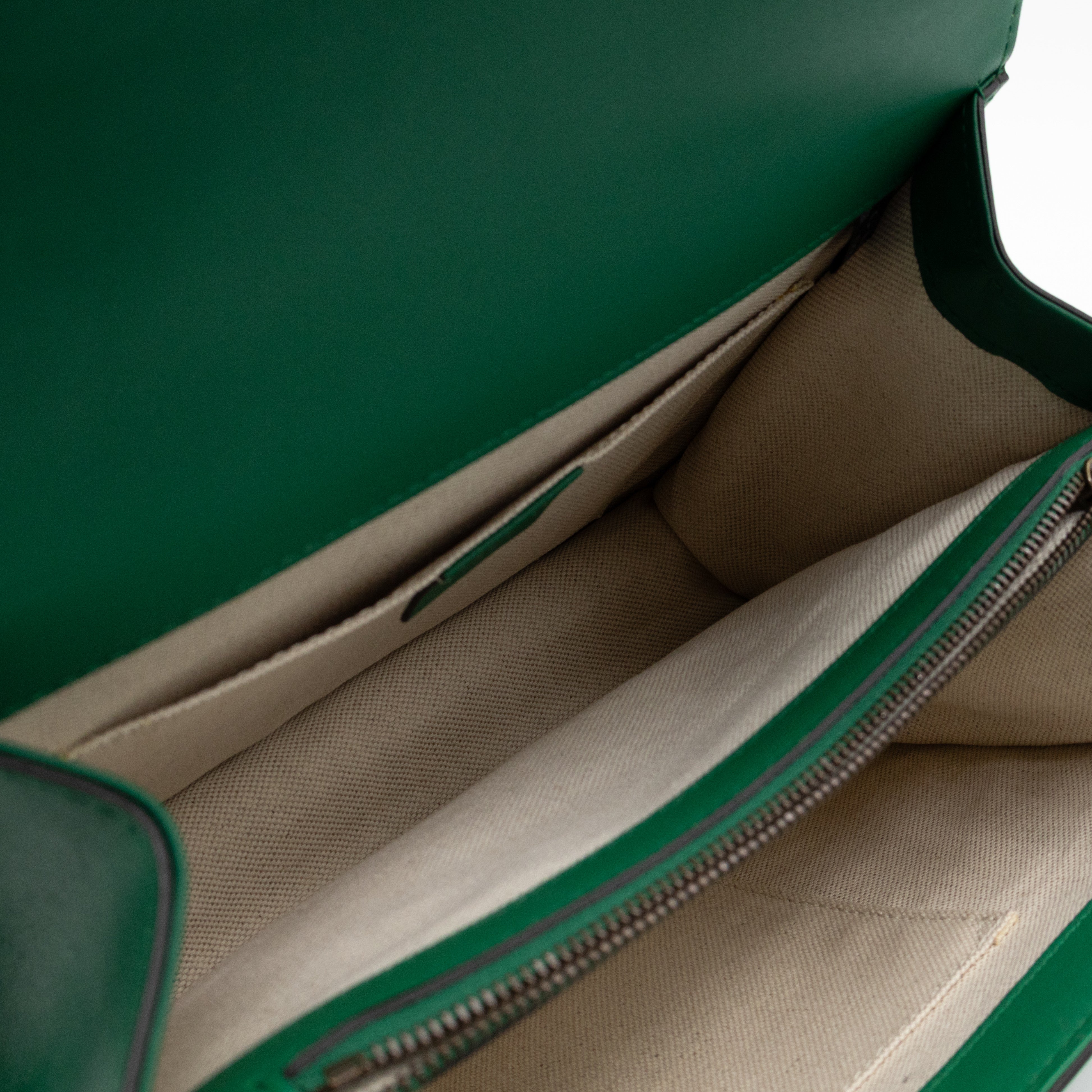 Dionysus Bamboo Top Handle Green Leather