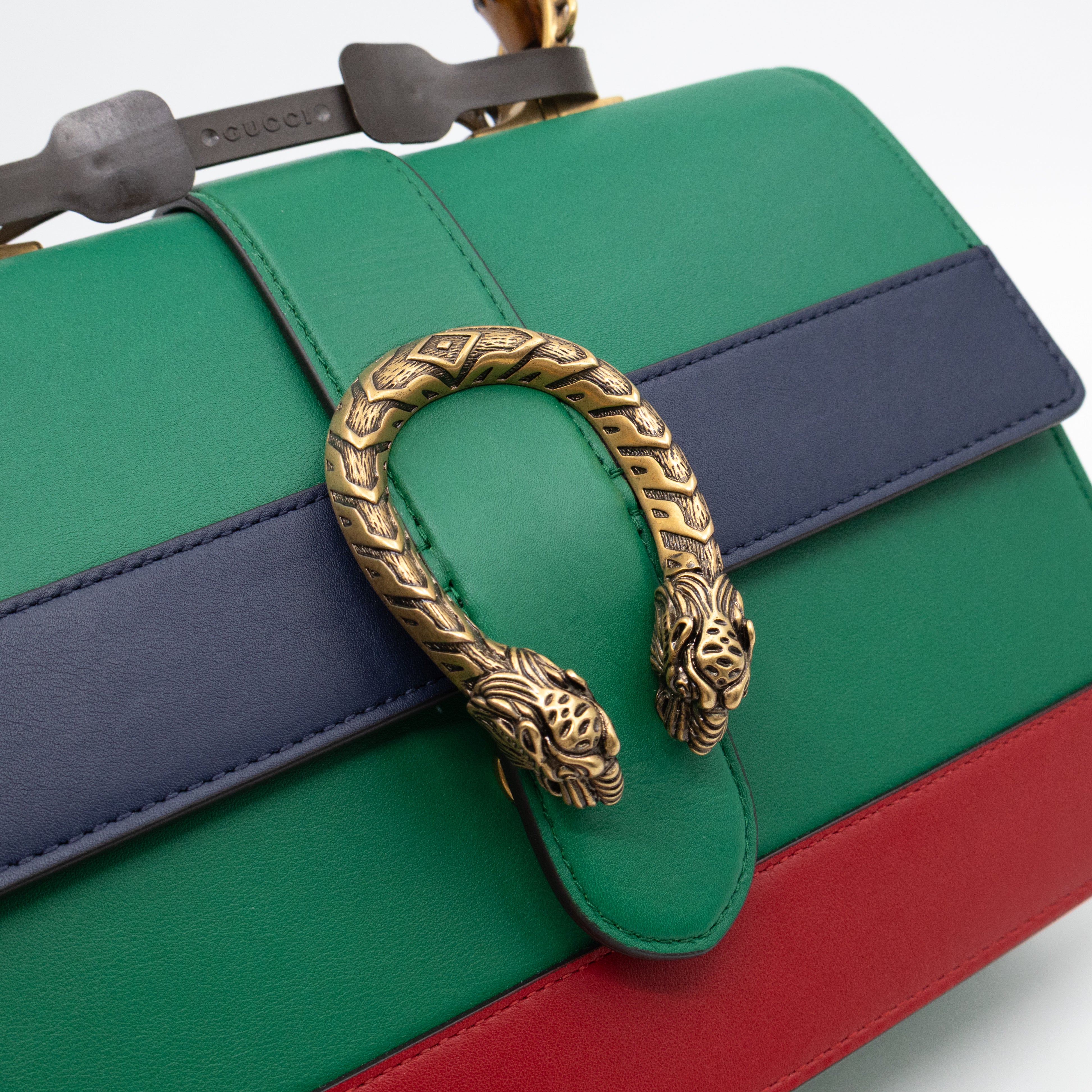 Dionysus Bamboo Top Handle Green Leather