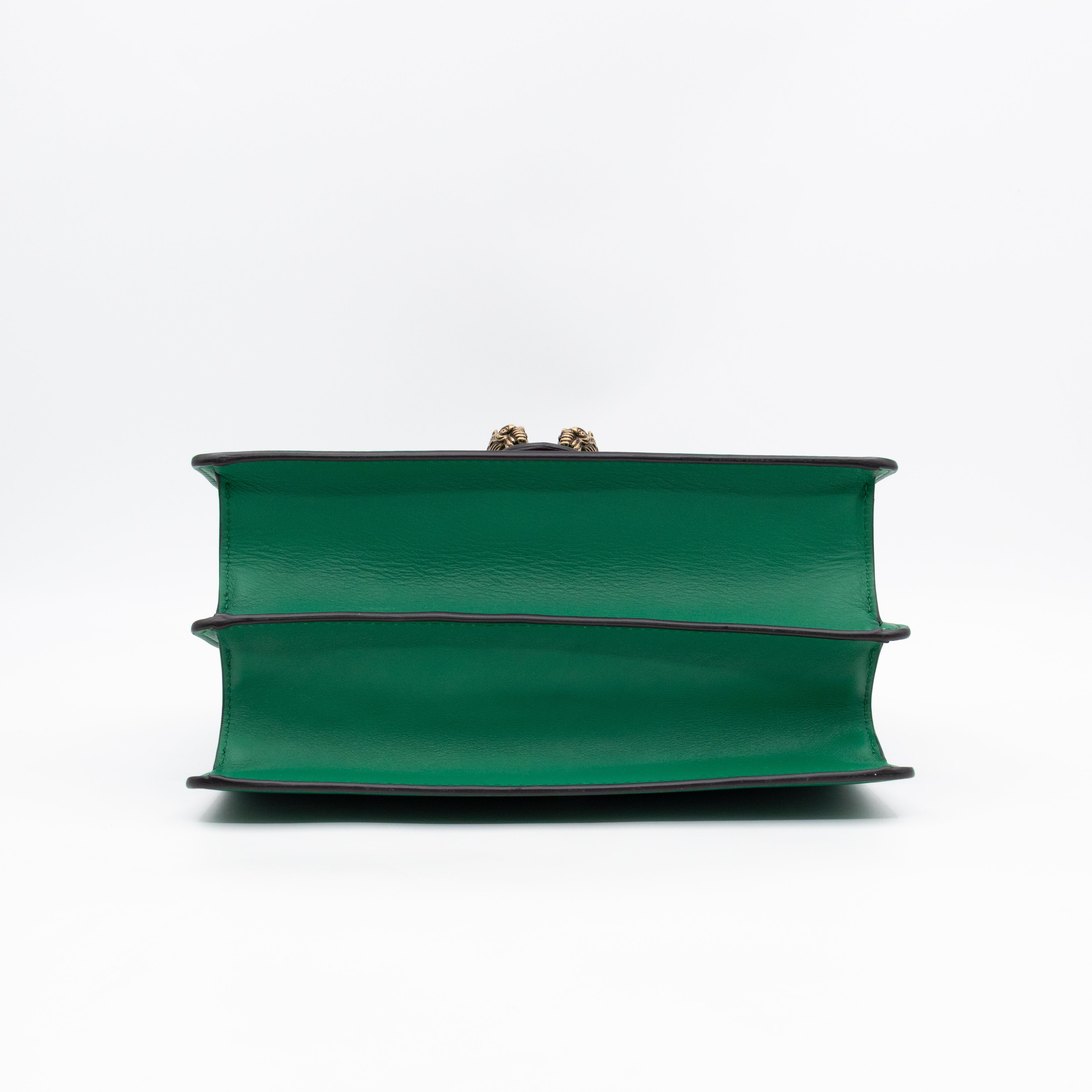 Dionysus Bamboo Top Handle Green Leather